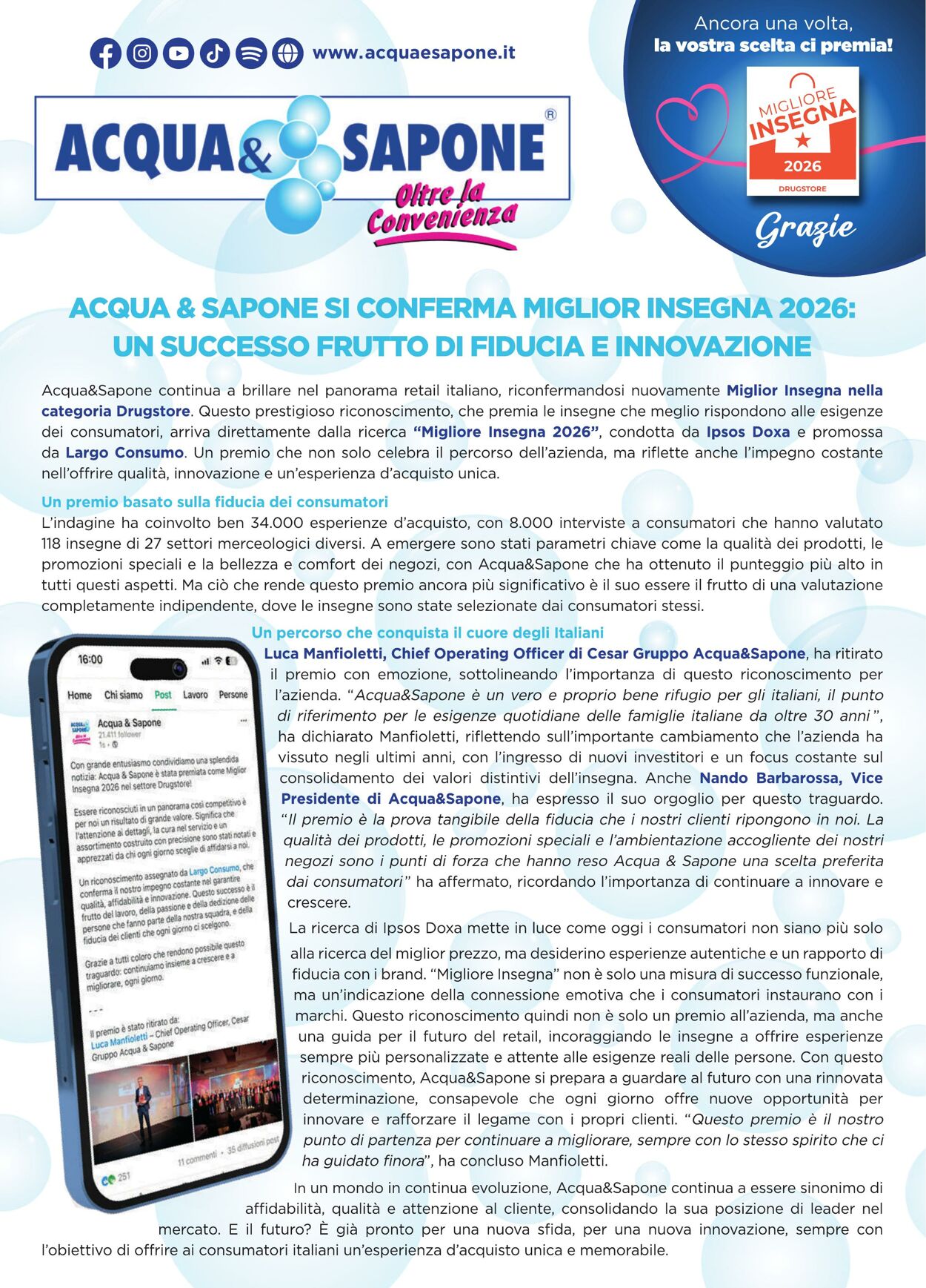 Volantino Acqua e sapone 11.01.2026 - 31.01.2026