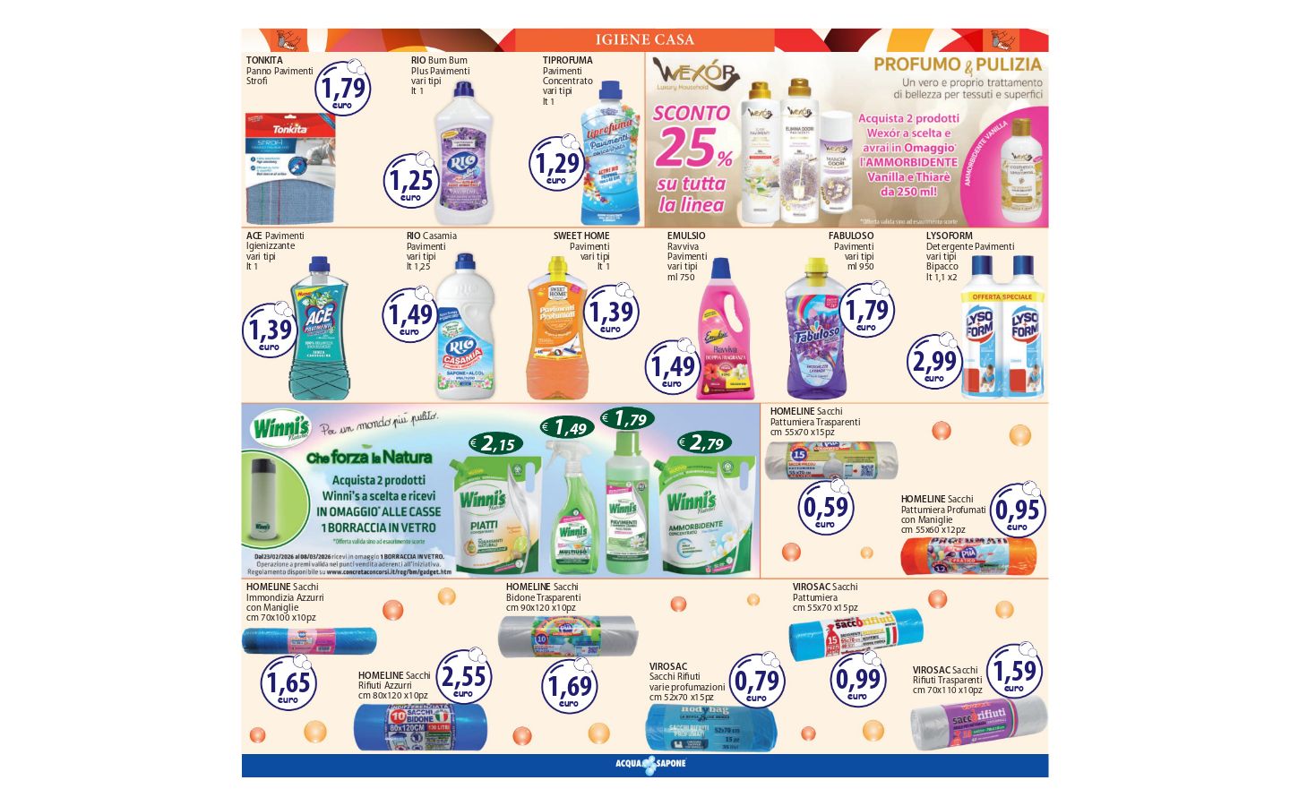Volantino Acqua e sapone 23.02.2026 - 03.03.2026