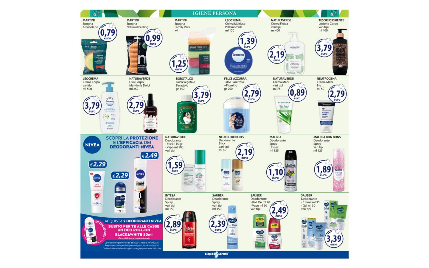 Volantino Acqua e sapone 23.03.2026 - 05.04.2026