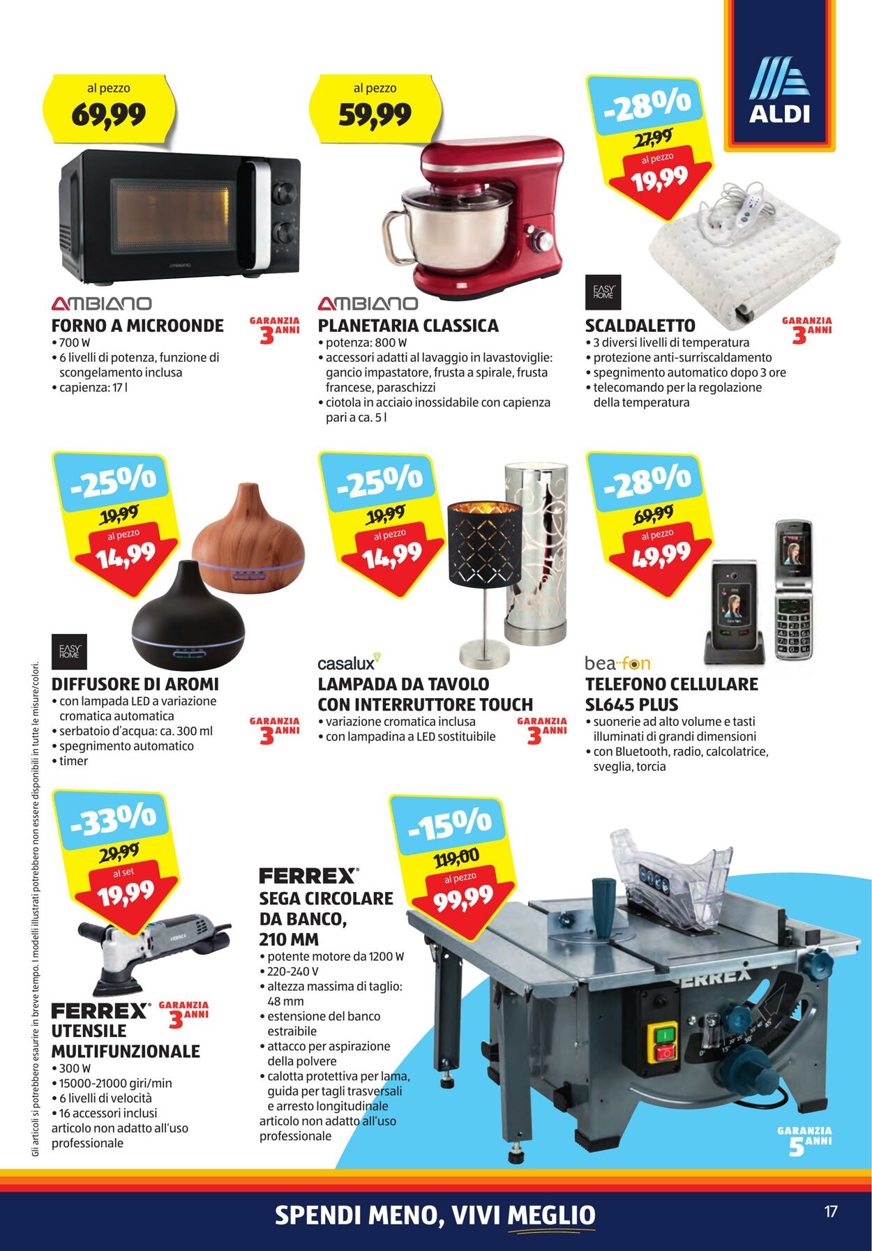 Aldi Volantino Promozionale - Black Friday 2023 - Valido da 20.11 a 26.11 -  Pagina N. 17 