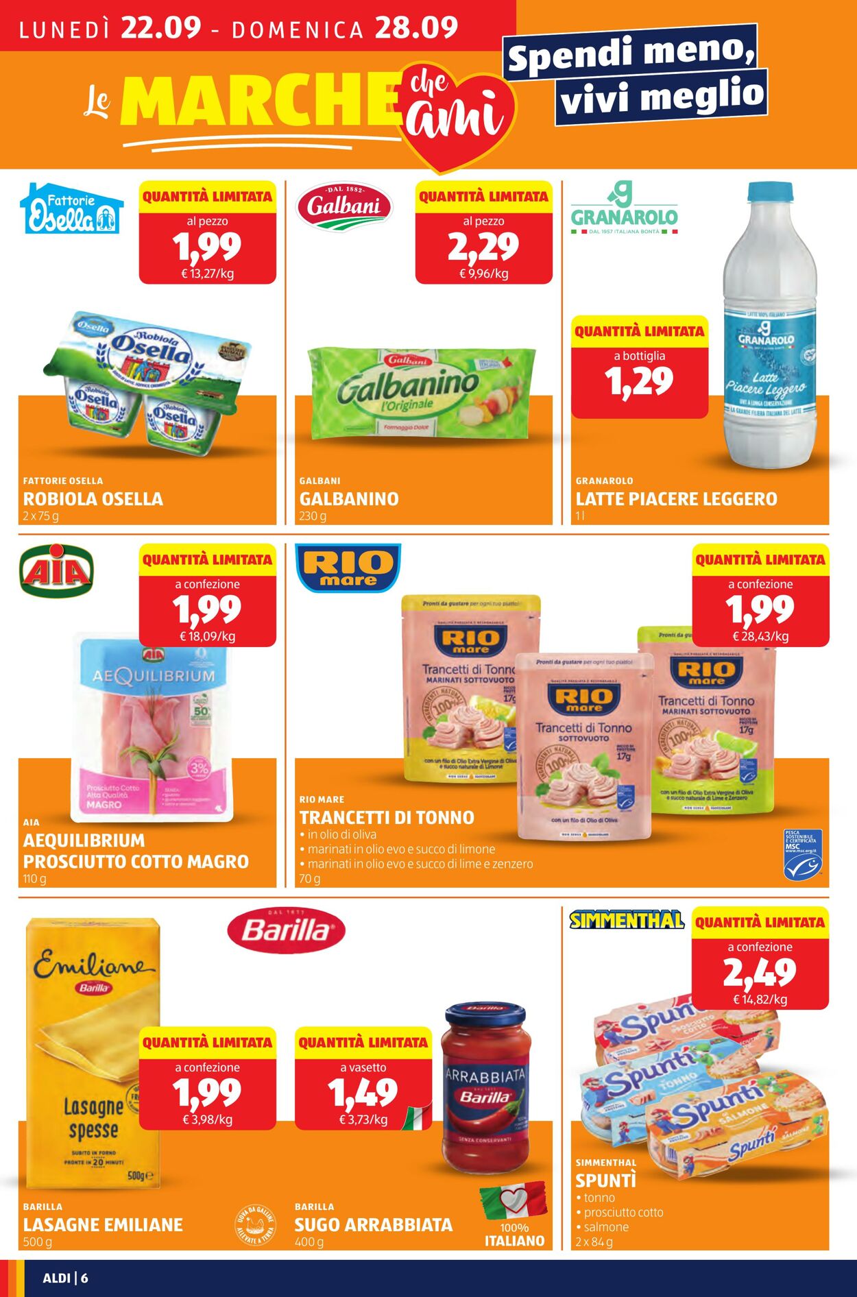 Volantino Aldi 22.09.2025 - 28.09.2025