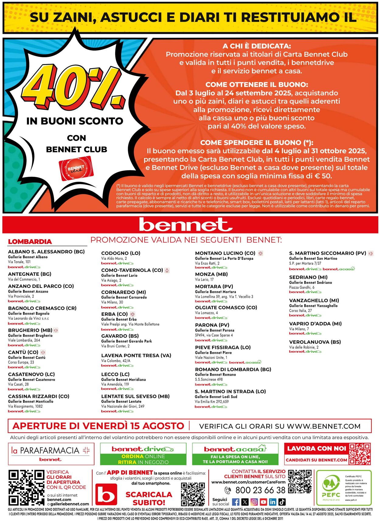 Volantino Bennet 14.08.2025 - 27.08.2025