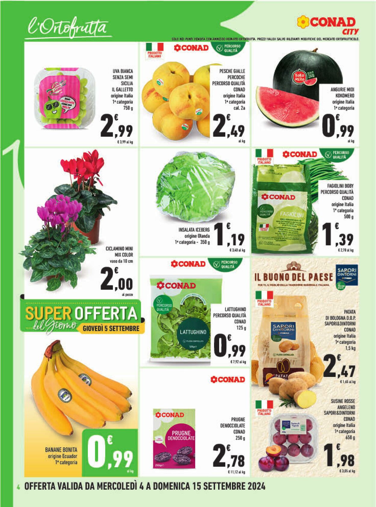 Volantino Conad 04.09.2024 - 15.09.2024