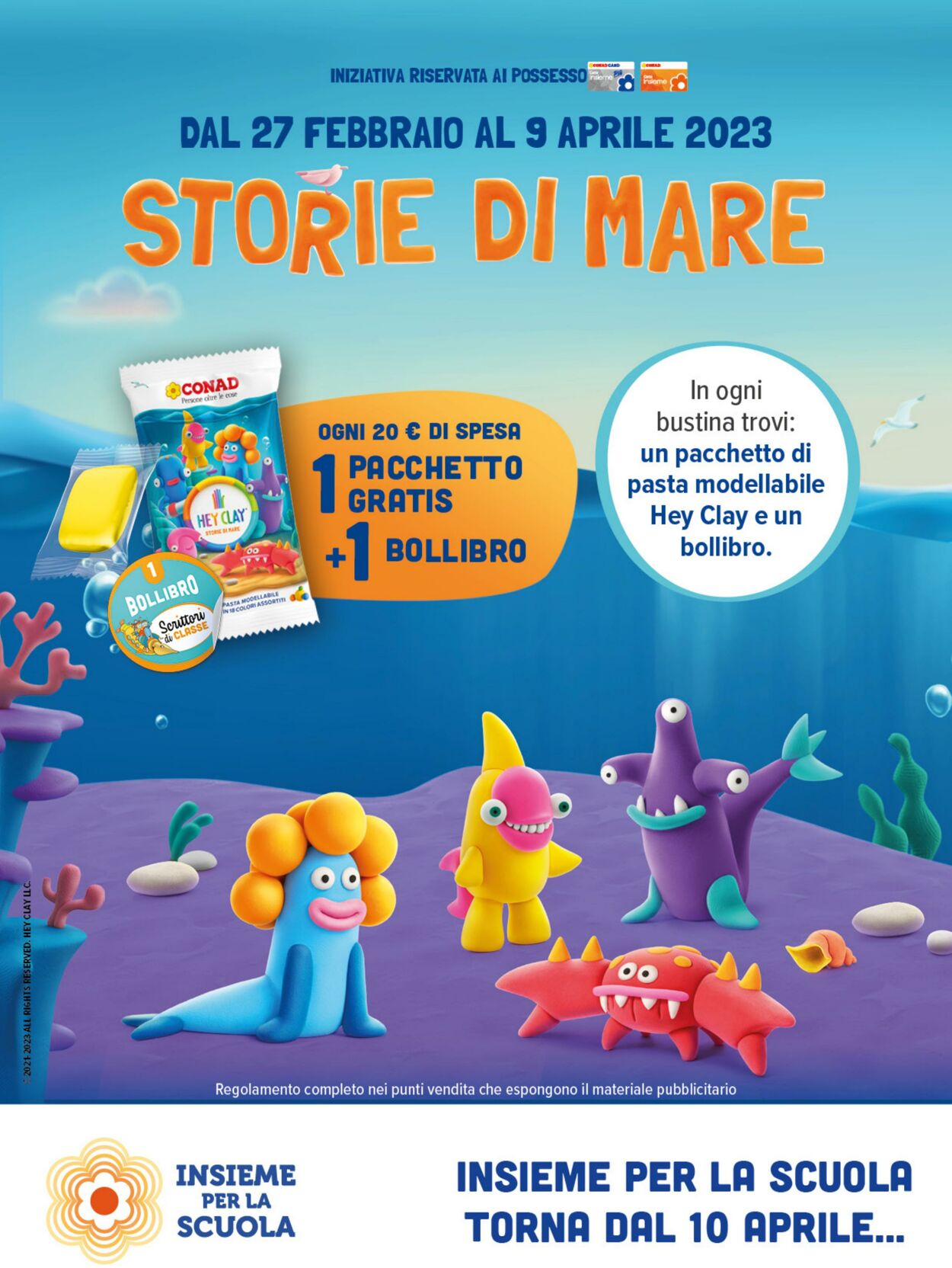 Bustina di pasta modellabile Hey Clay Storie di Mare, Conad