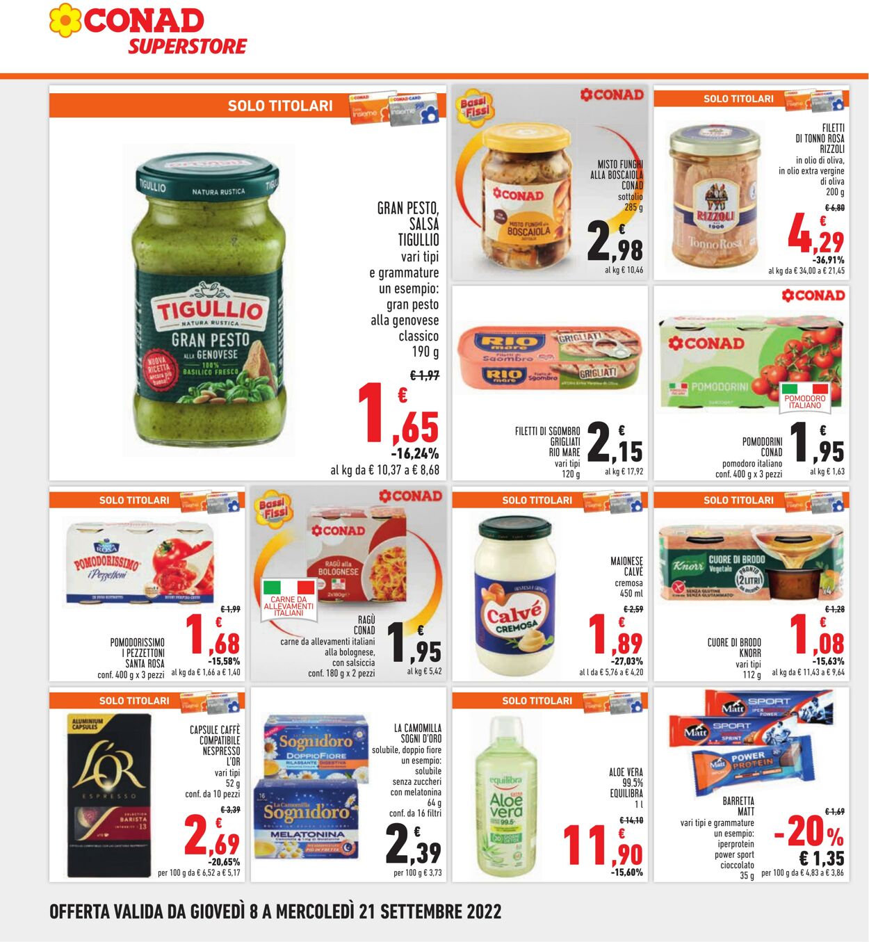 Volantino Conad 08.09.2022 - 21.09.2022