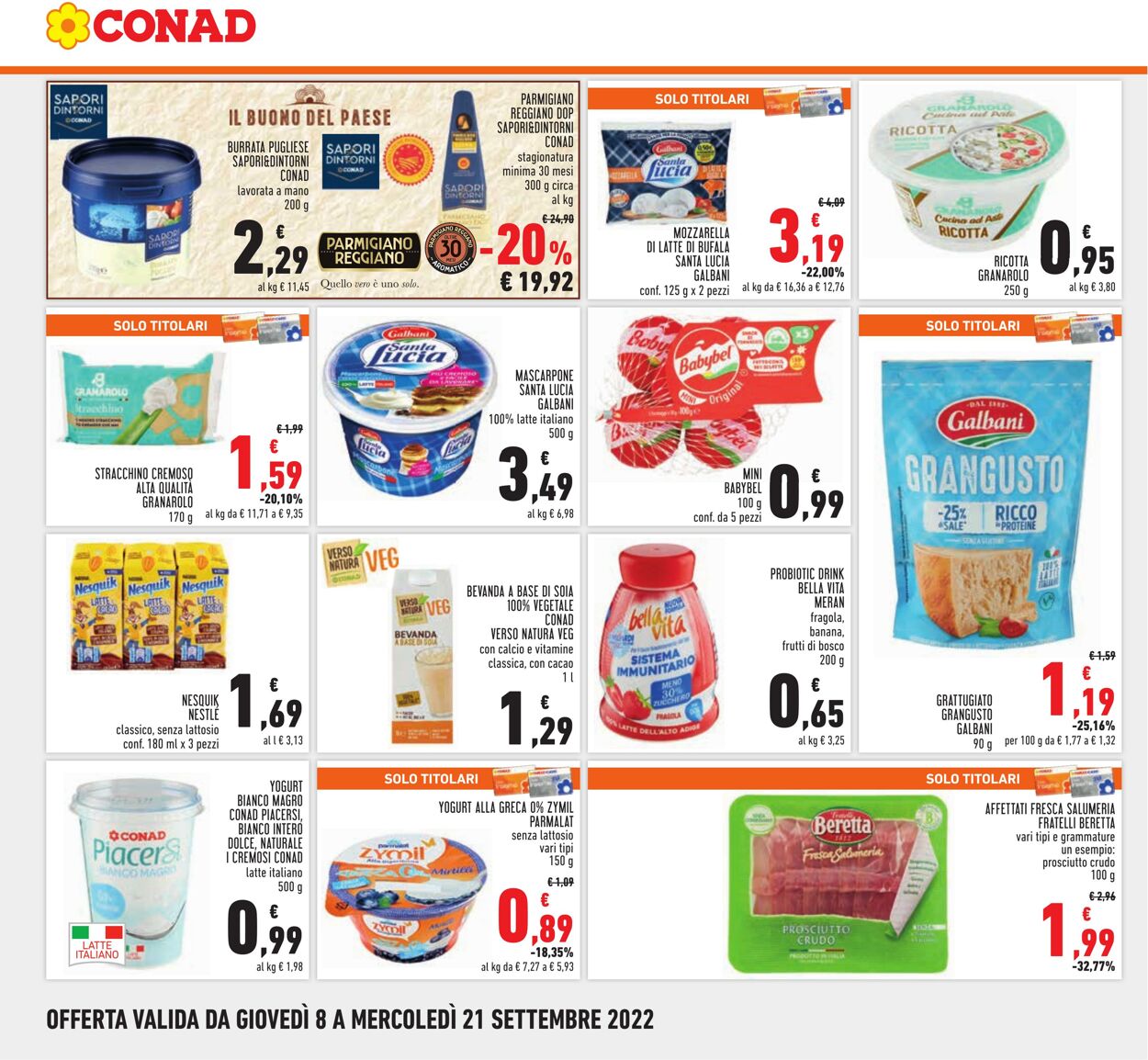 Volantino Conad 08.09.2022 - 21.09.2022