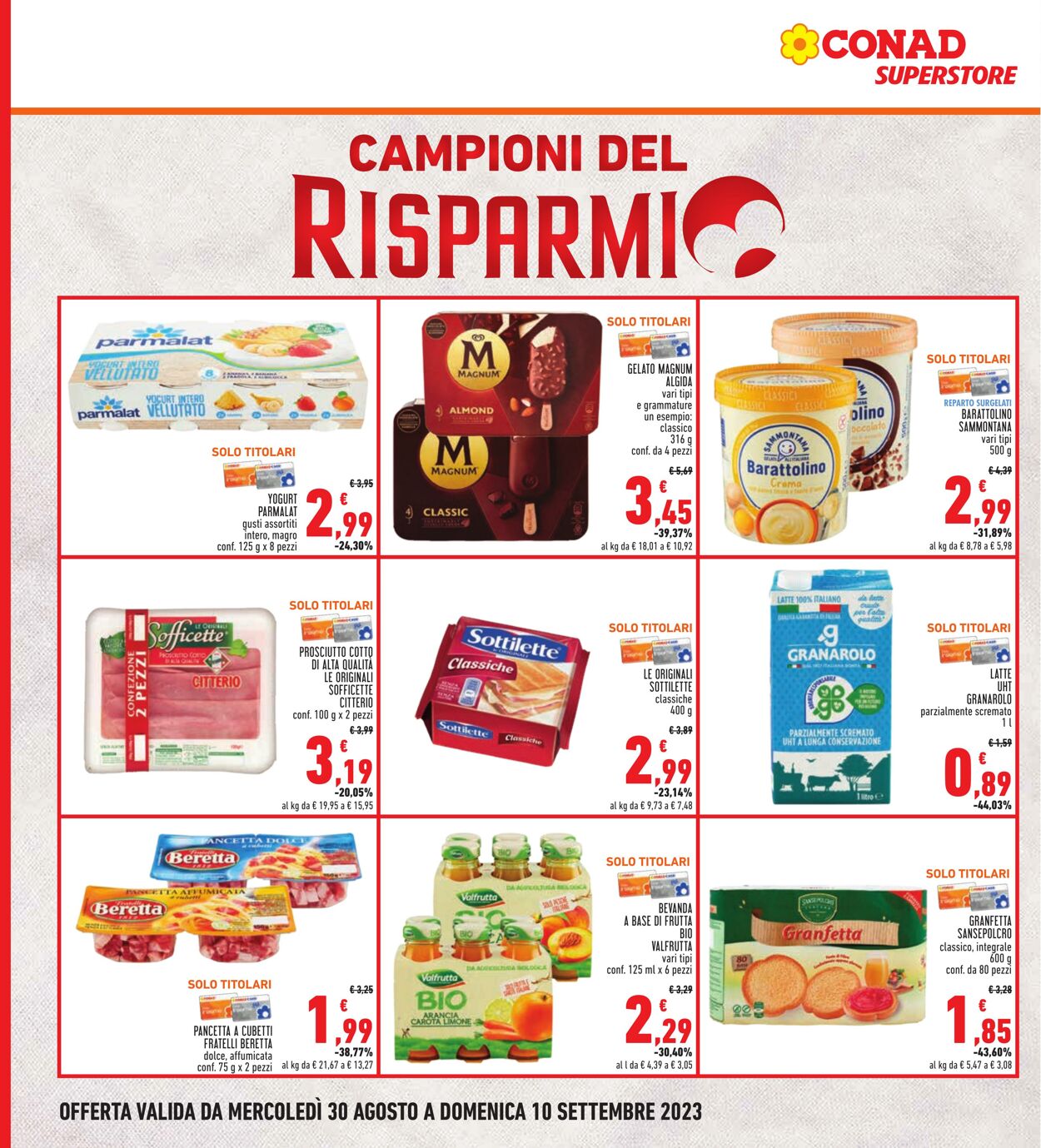 Volantino Conad 30.08.2023 - 10.09.2023