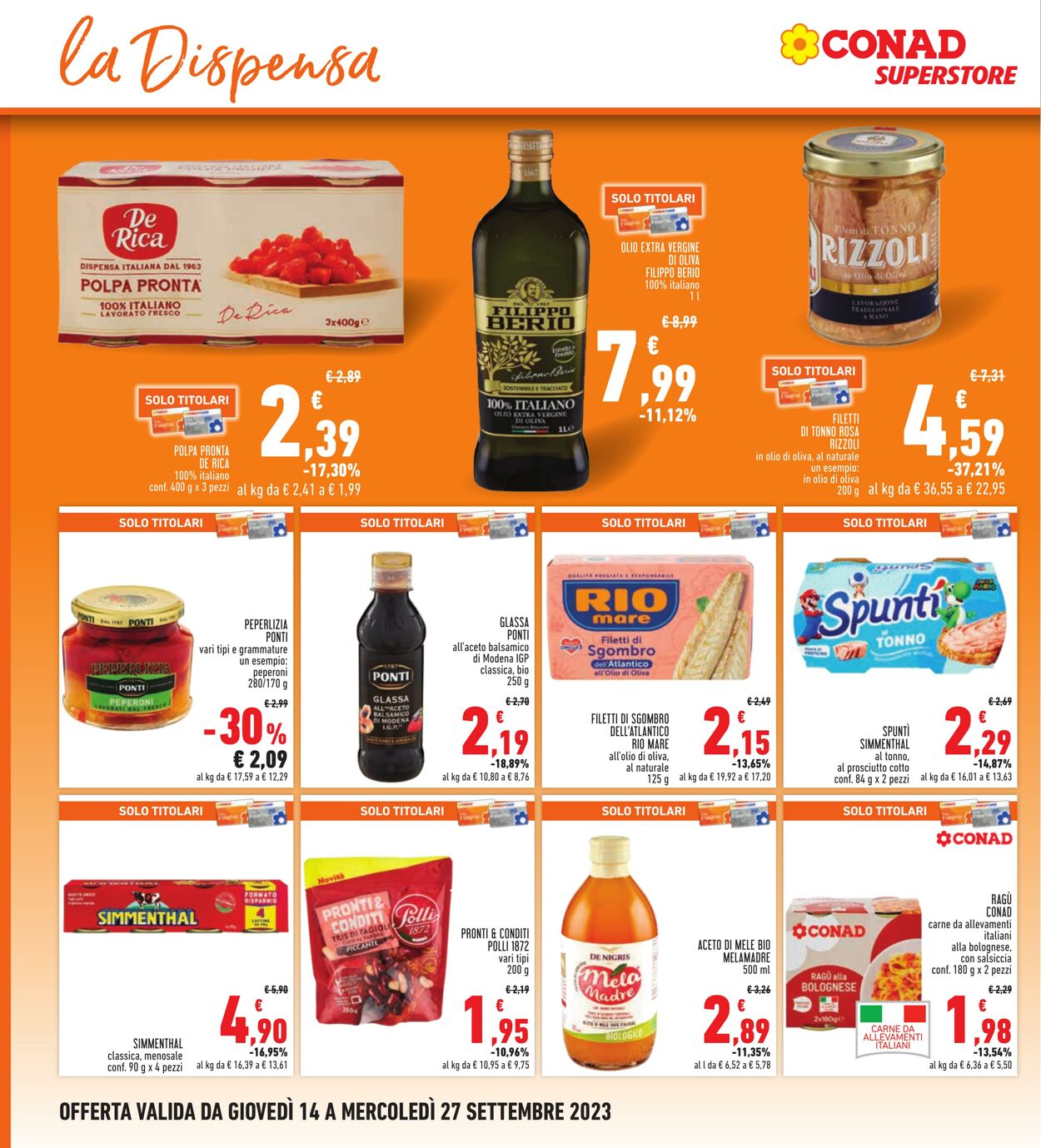 Volantino Conad 14.09.2023 - 27.09.2023