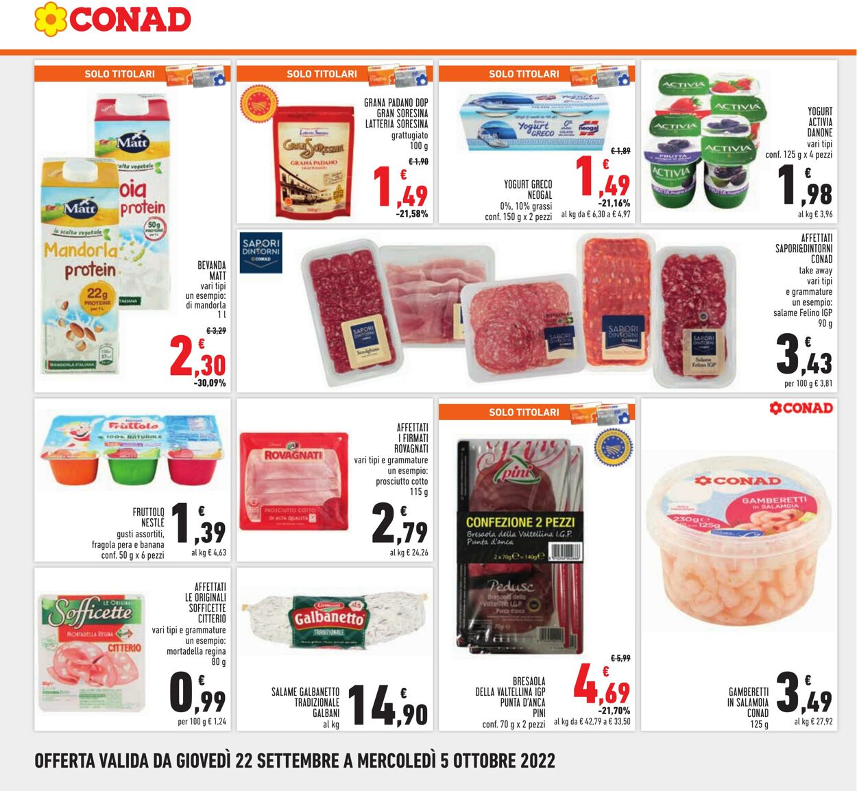 Volantino Conad 22.09.2022 - 05.10.2022