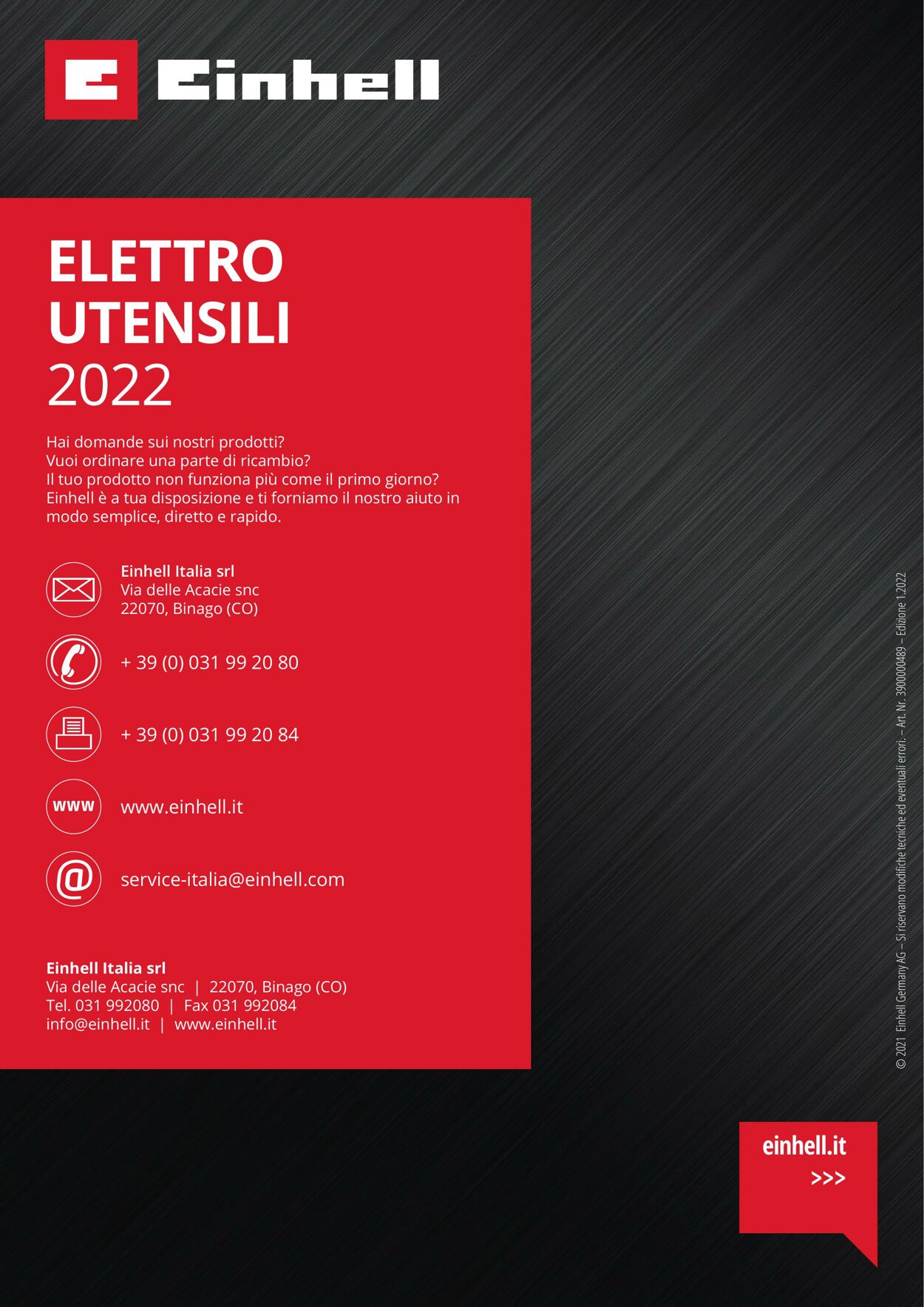 Volantino Einhell 05.01.2022 - 31.12.2022