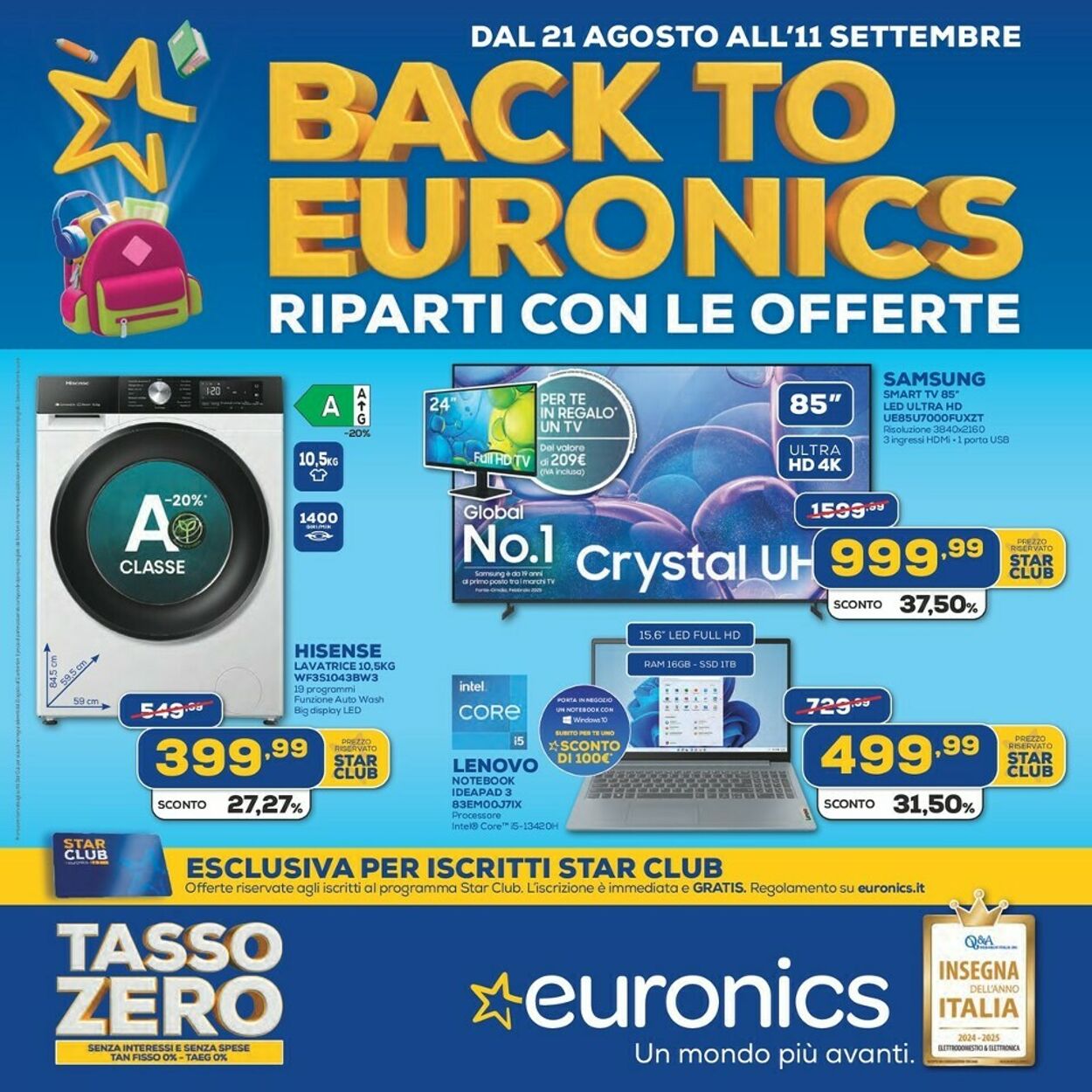 Volantino Euronics 21.08.2025 - 11.09.2025
