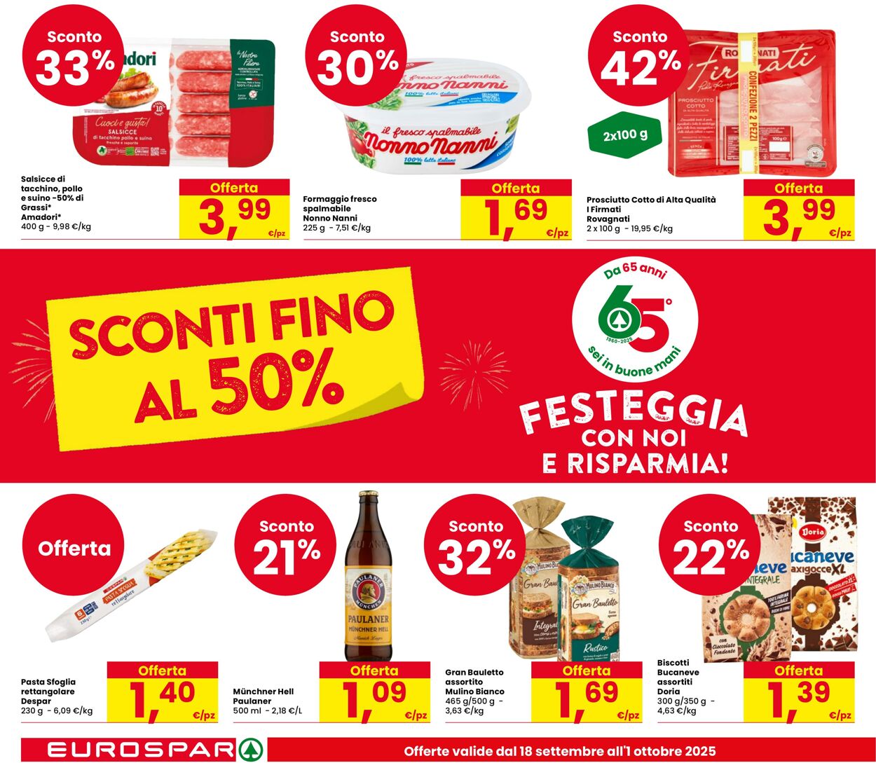 Volantino Eurospar 18.09.2025 - 01.10.2025