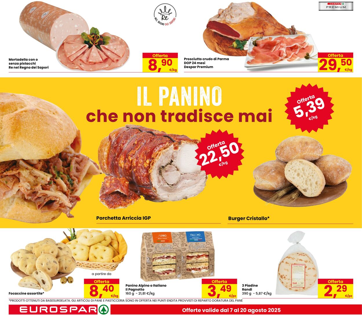 Volantino Eurospar 07.08.2025 - 20.08.2025