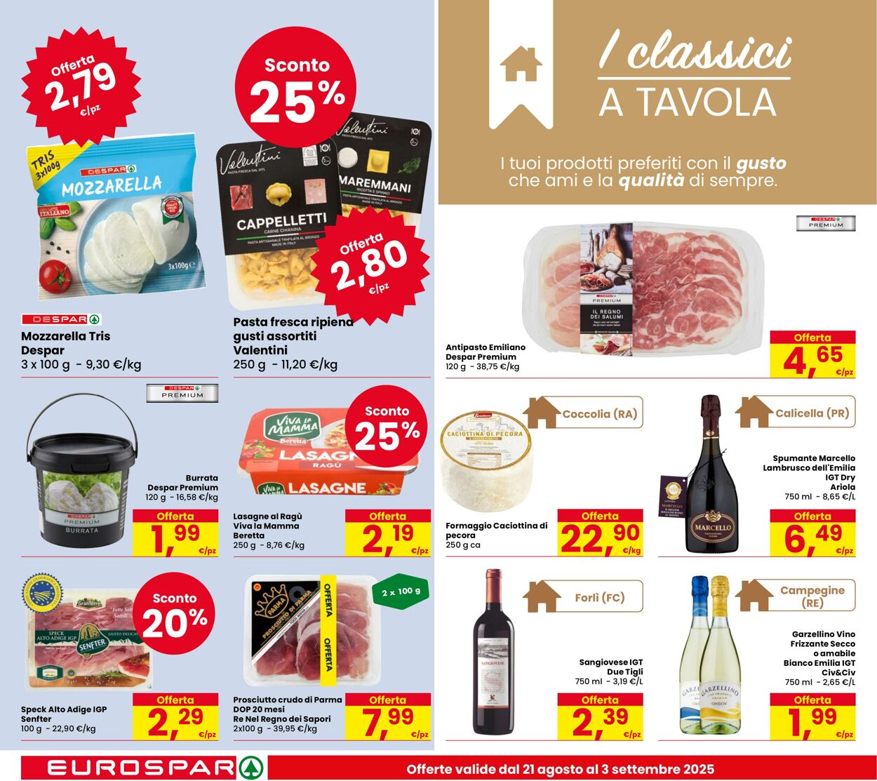 Volantino Eurospar 21.08.2025 - 03.09.2025
