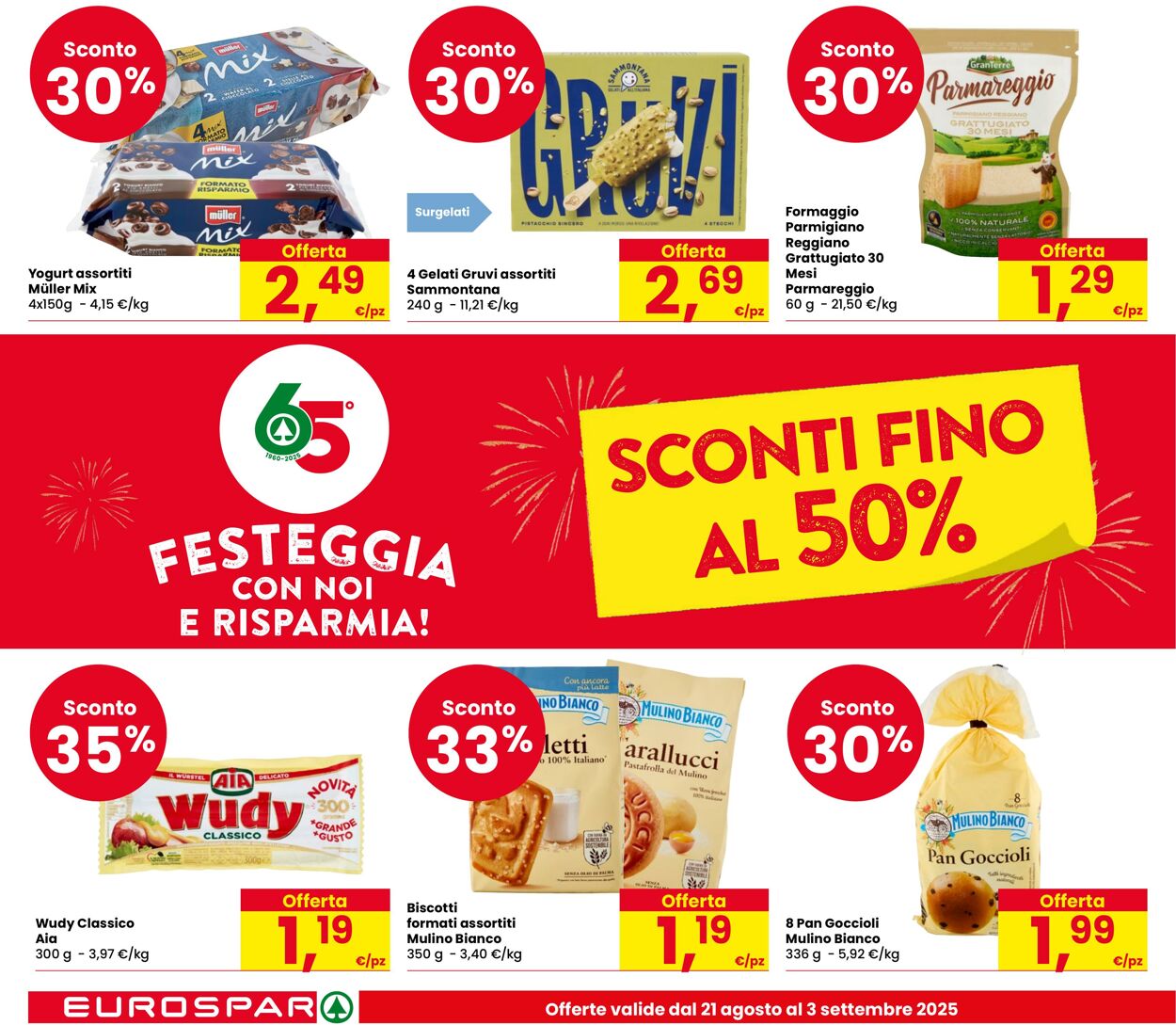 Volantino Eurospar 21.08.2025 - 03.09.2025