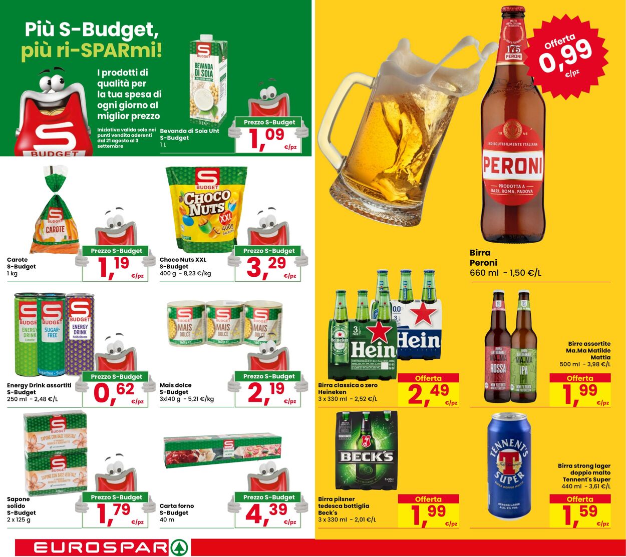 Volantino Eurospar 21.08.2025 - 03.09.2025