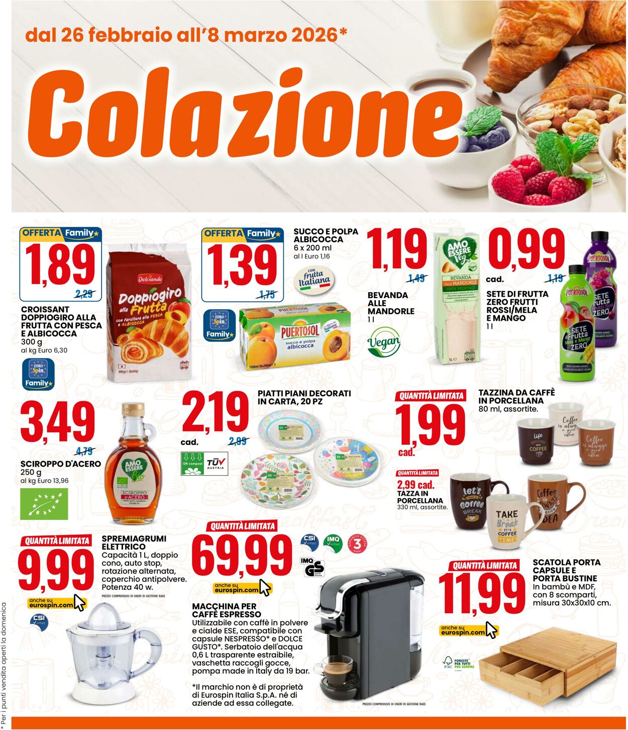 Volantino Eurospin 26.02.2026 - 08.03.2026