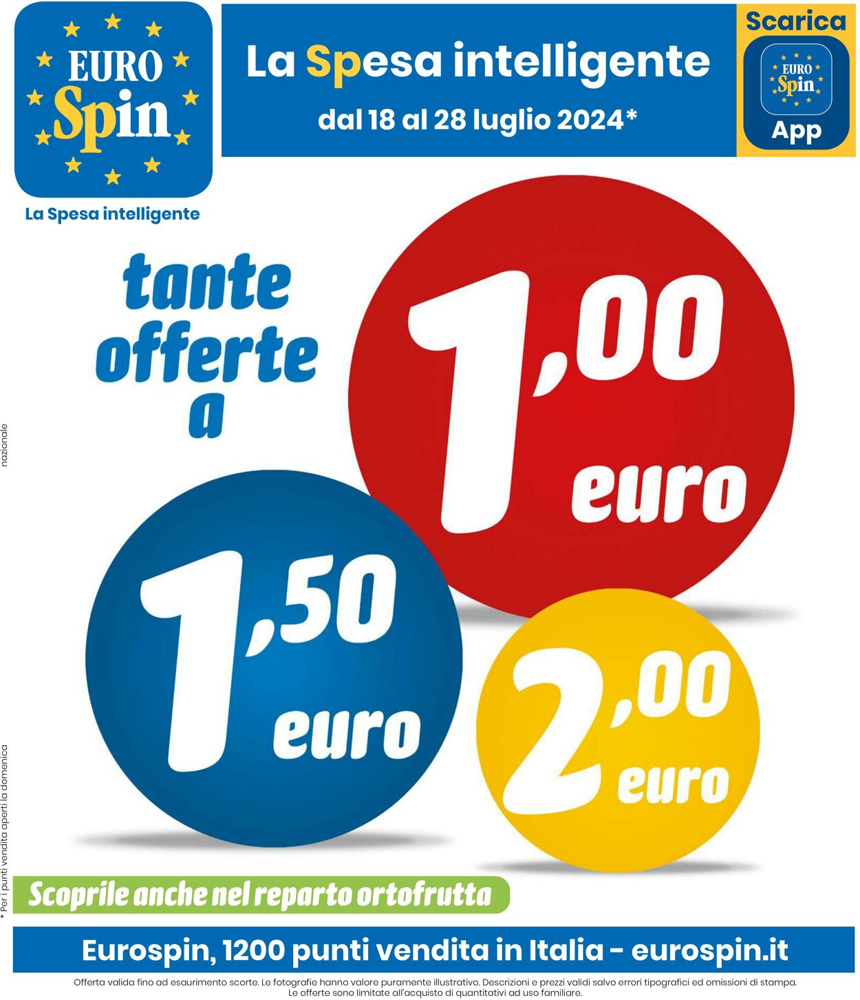 Volantino Eurospin - TANTE OFFERTE A 1,00€-1,50€-2,00€ 18 lug, 2024 - 28 lug, 2024
