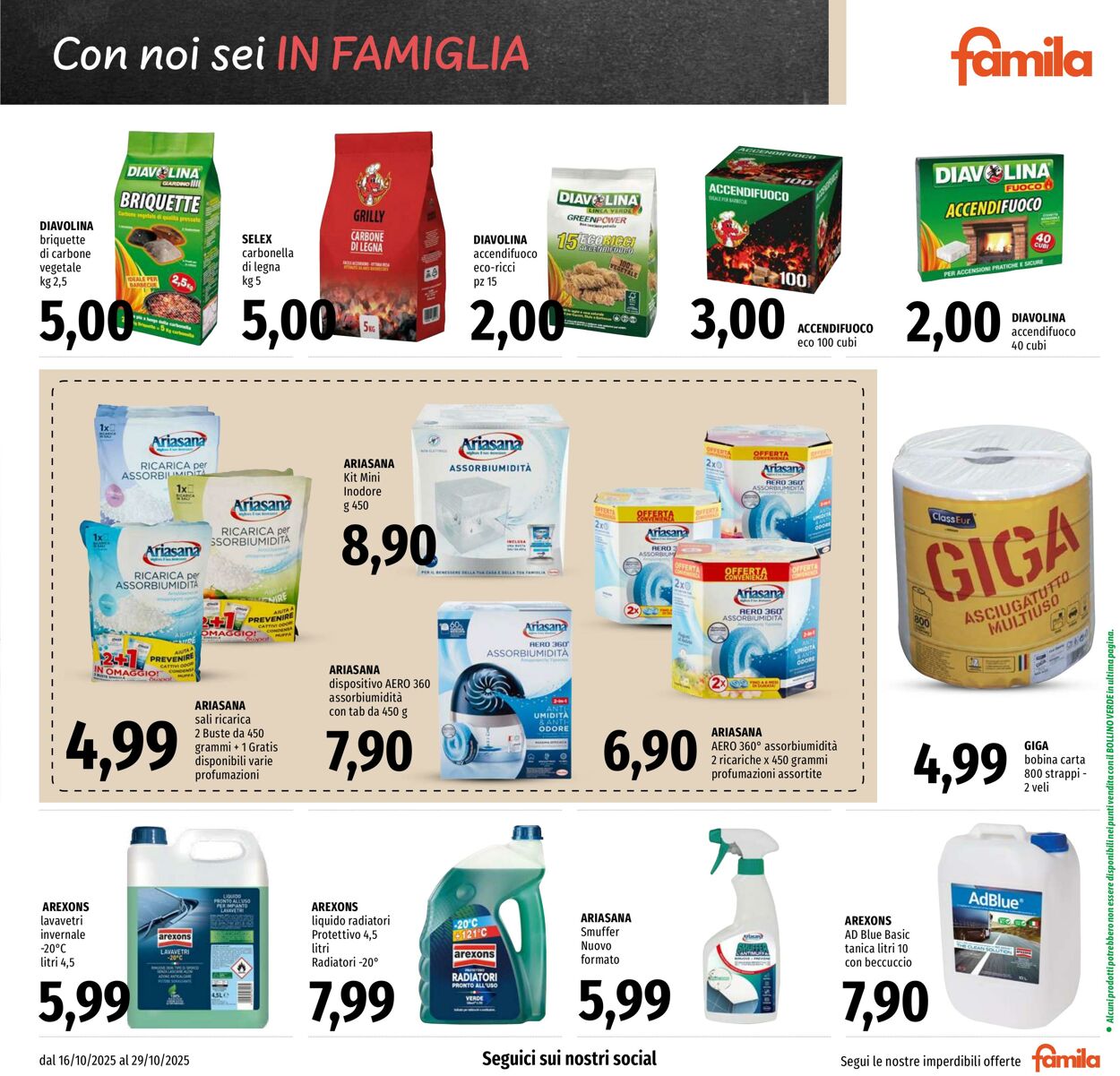 Volantino Famila 16.10.2025 - 29.10.2025