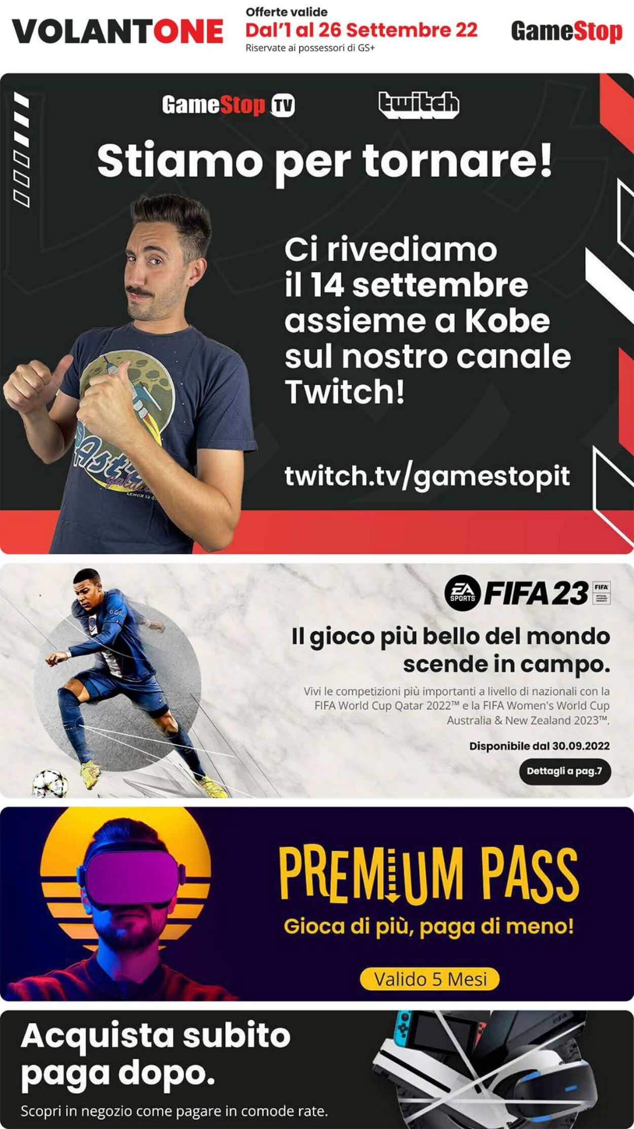 Volantino GameStop 01.09.2022 - 26.09.2022