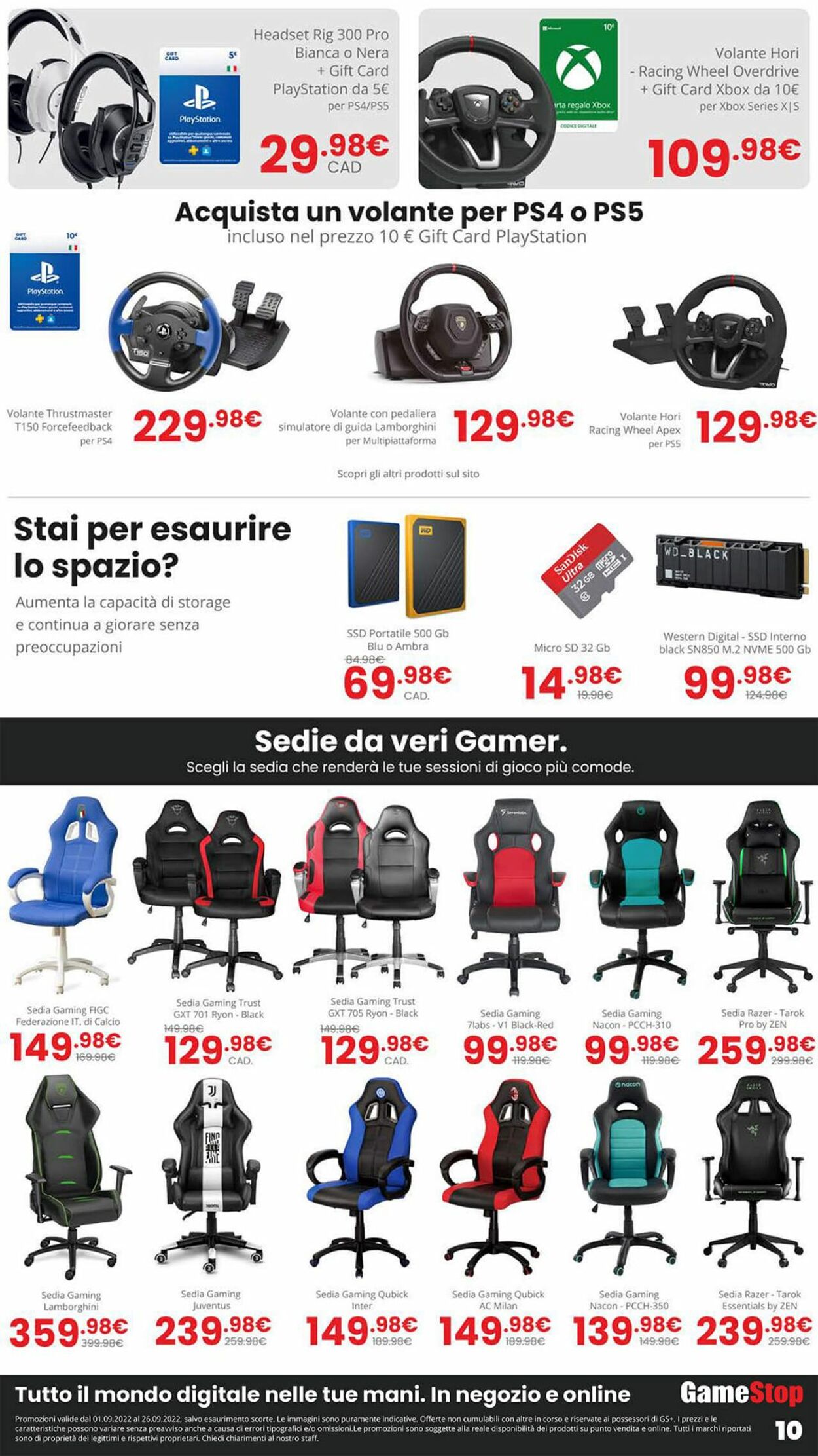 Volantino GameStop 01.09.2022 - 26.09.2022