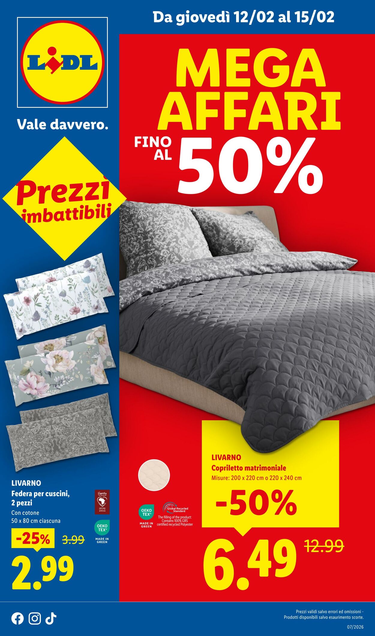 Volantino Lidl - MEGA AFFARI FINO AL 50% - Da giovedì 12/02 al 15/02 | Lidl Italia - lidl.it 19 gen, 2027 - 2 mar, 2028