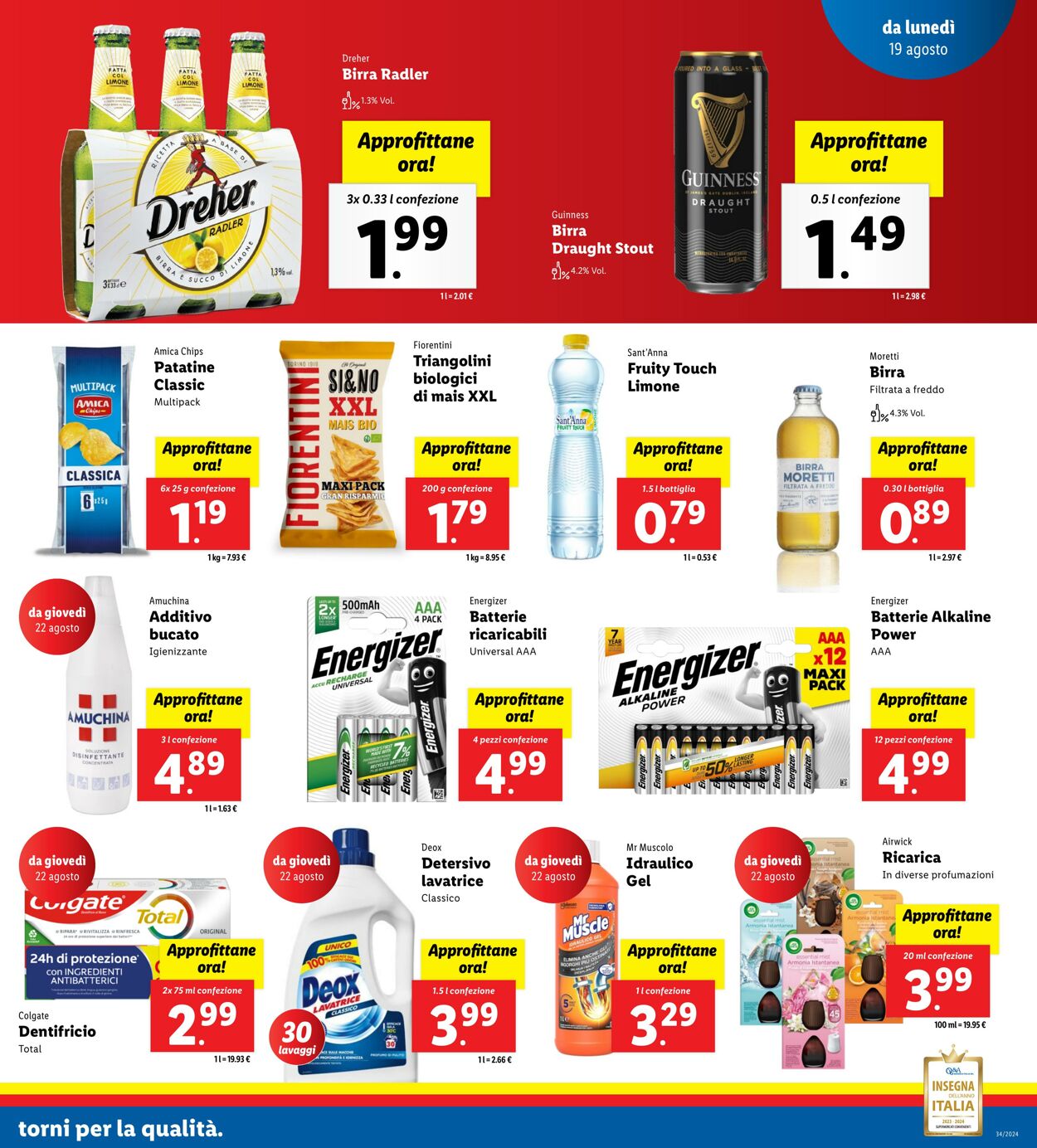 Volantino Lidl 19.08.2024 - 25.08.2024