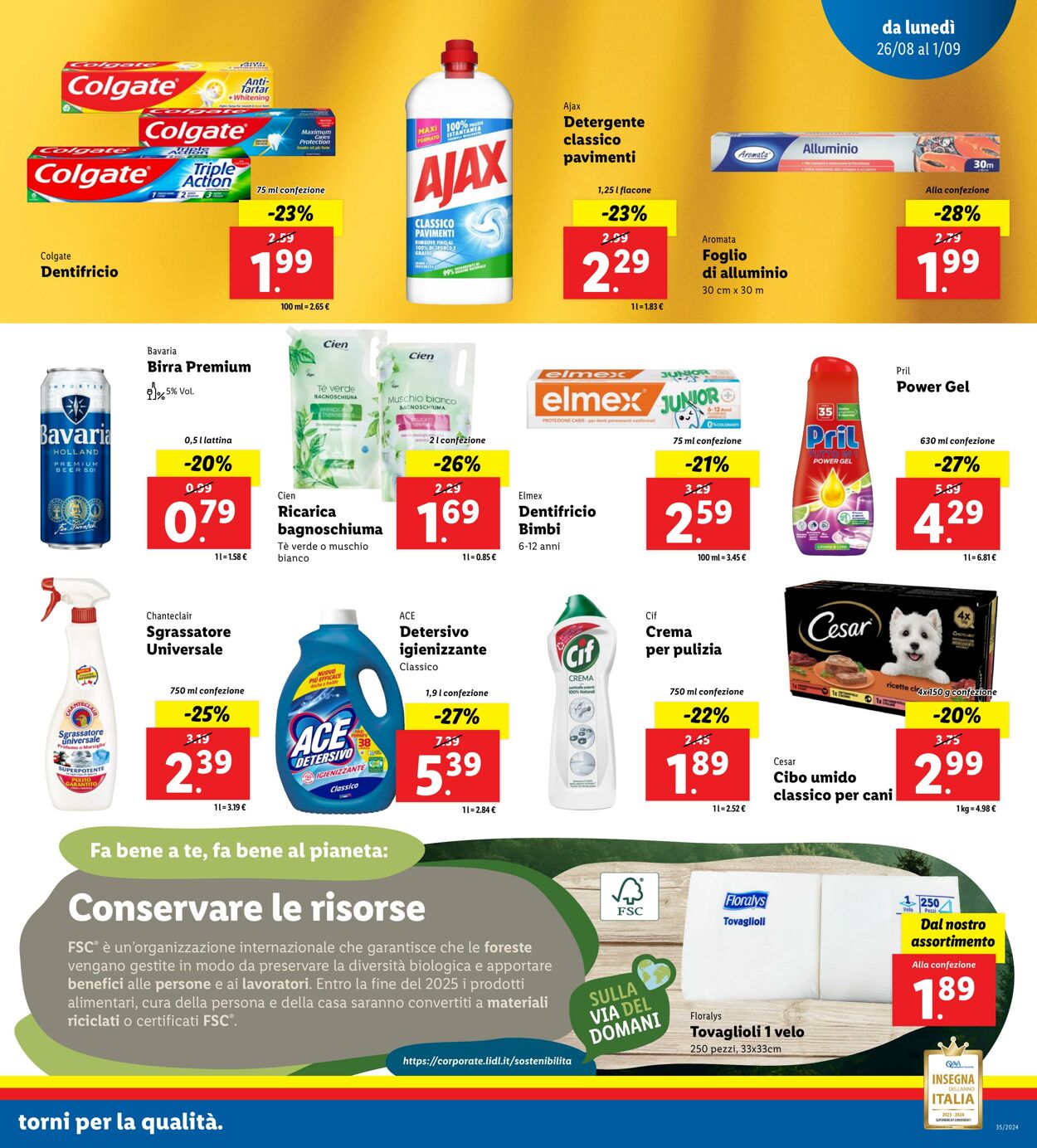 Volantino Lidl 26.08.2024 - 01.09.2024