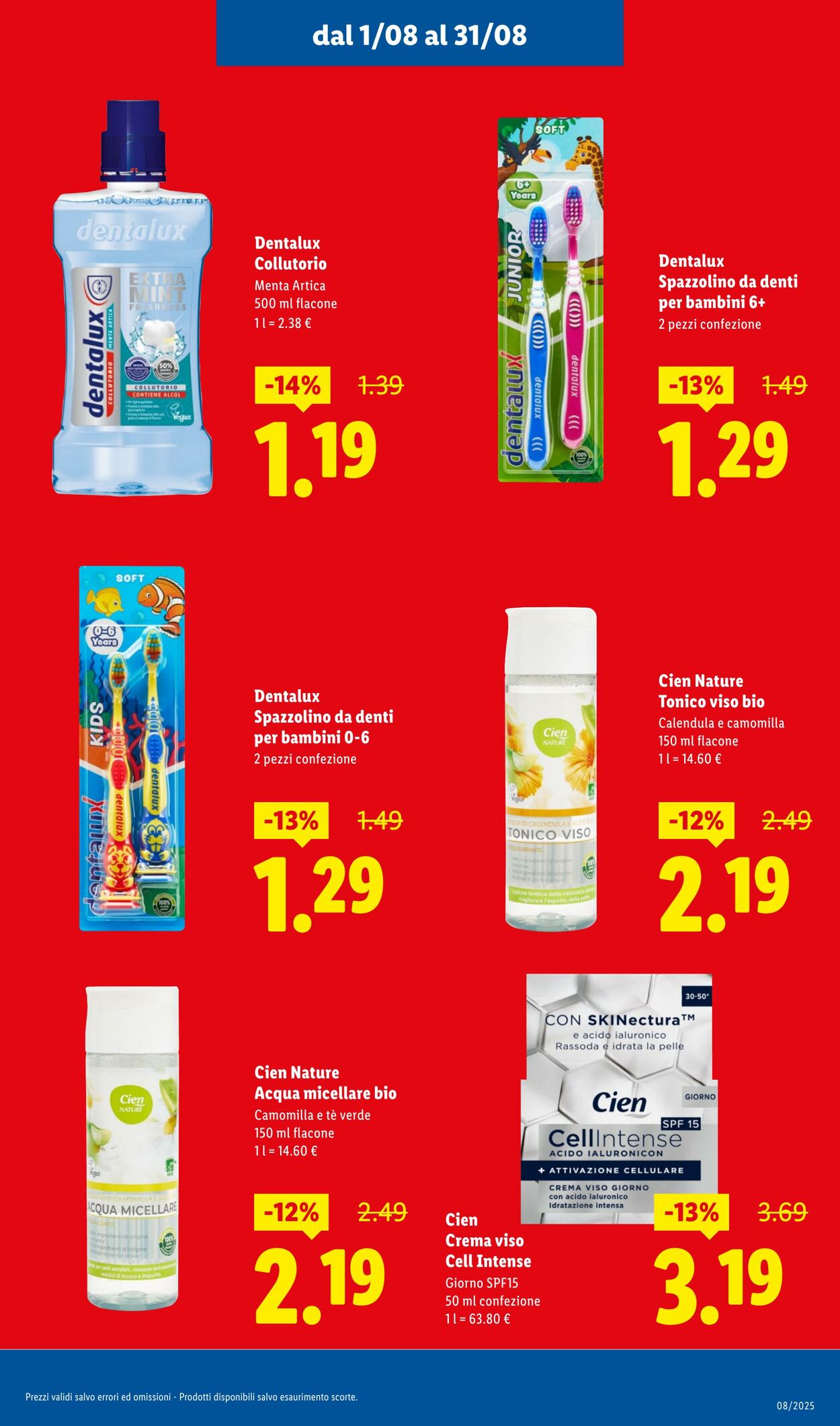 Volantino Lidl 01.08.2025 - 31.08.2025