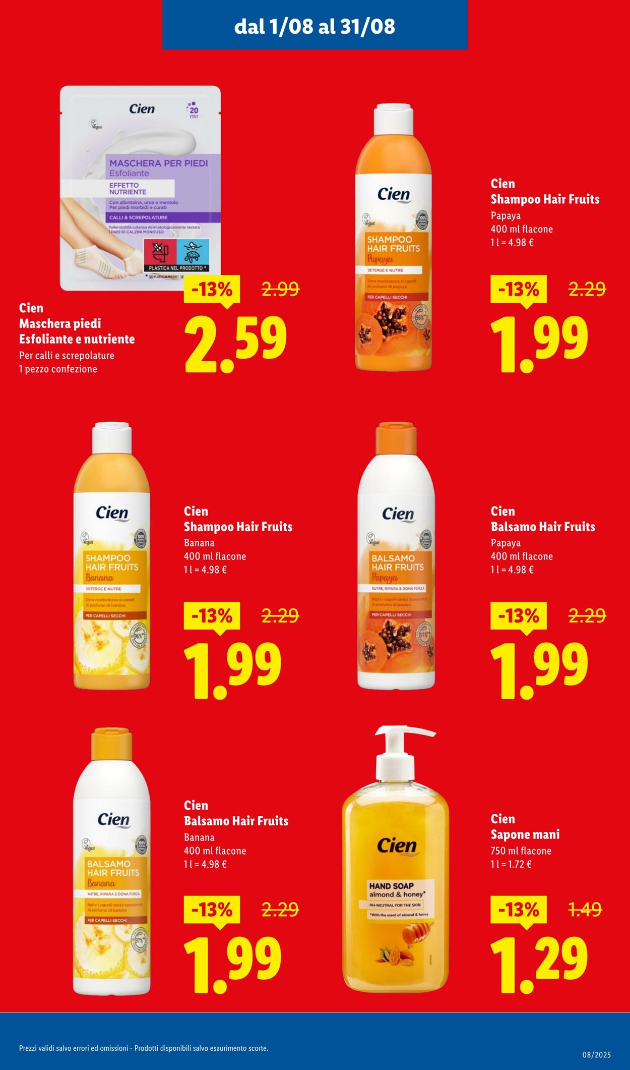 Volantino Lidl 01.08.2025 - 31.08.2025