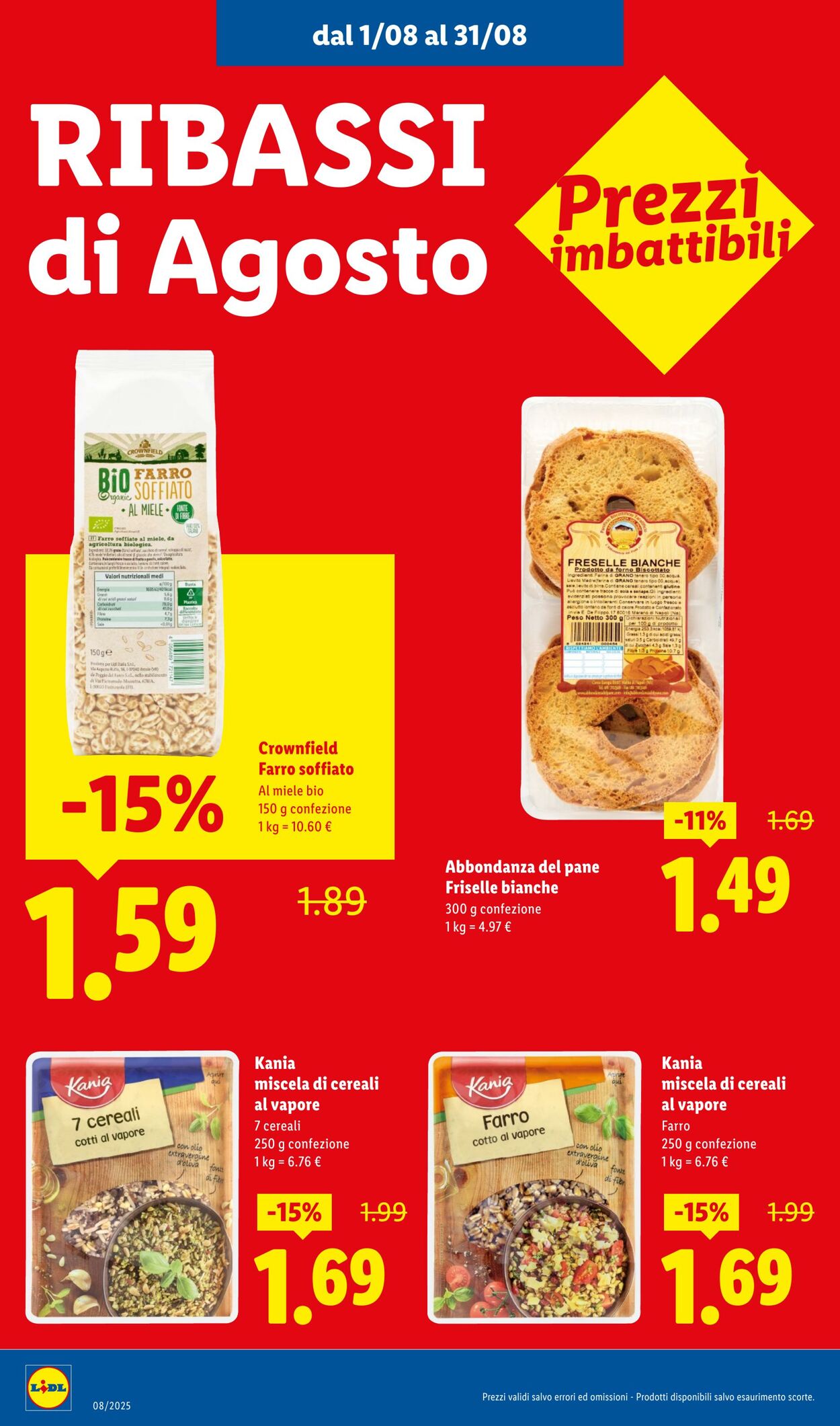 Volantino Lidl 01.08.2025 - 31.08.2025