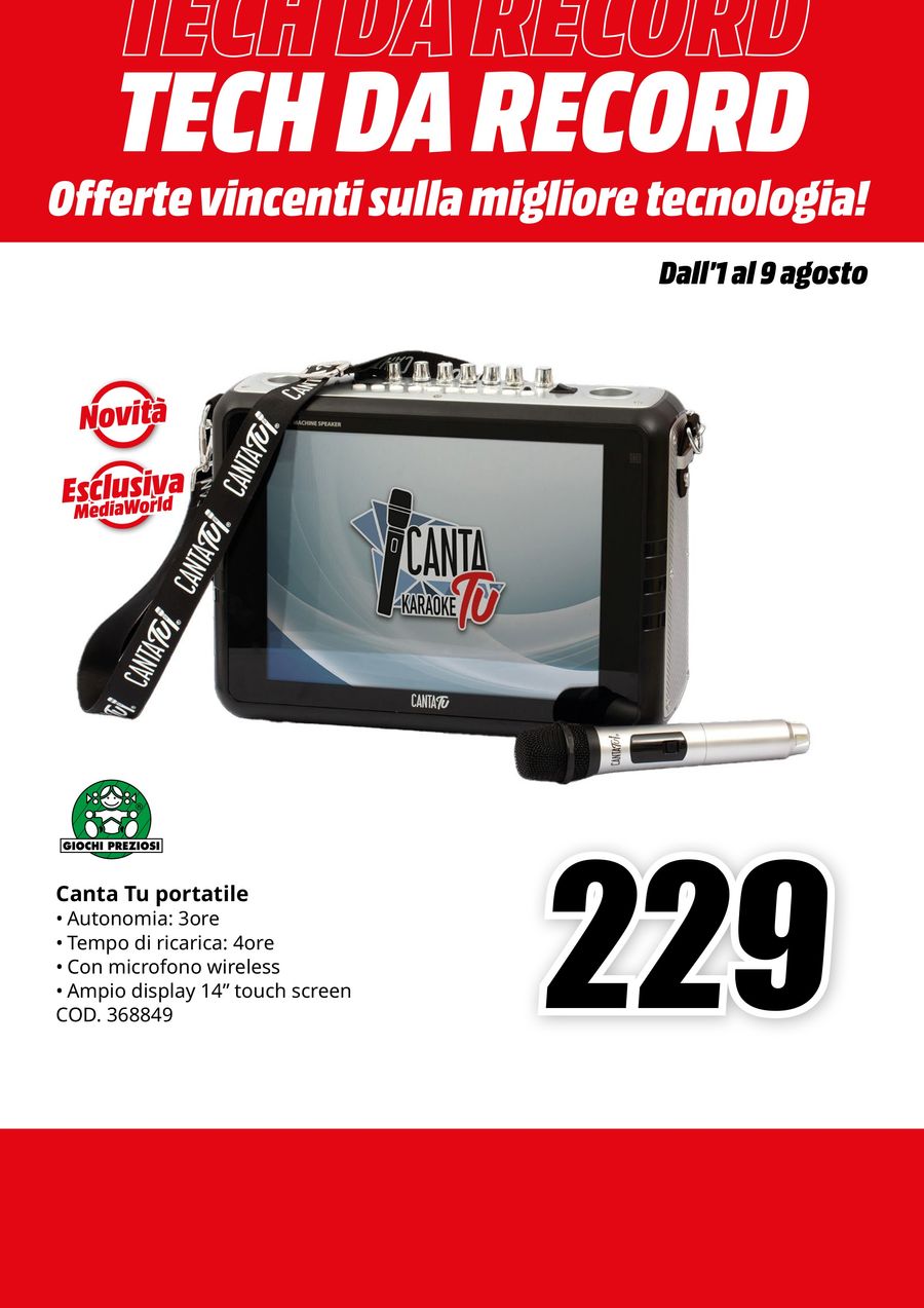 Volantino Media World 01.08.2024 - 09.08.2024