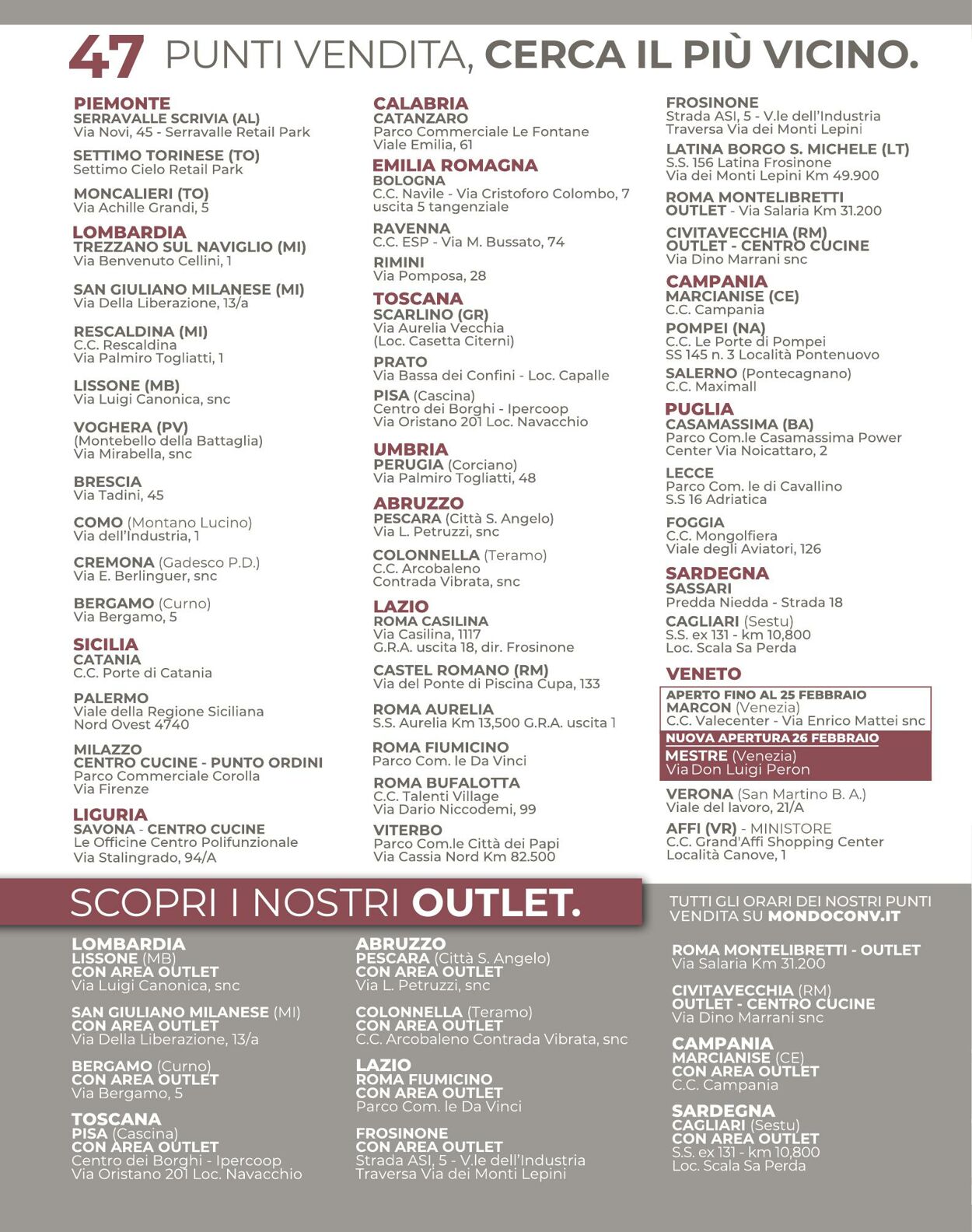 Volantino Mondo Convenienza 01.01.2026 - 22.03.2026