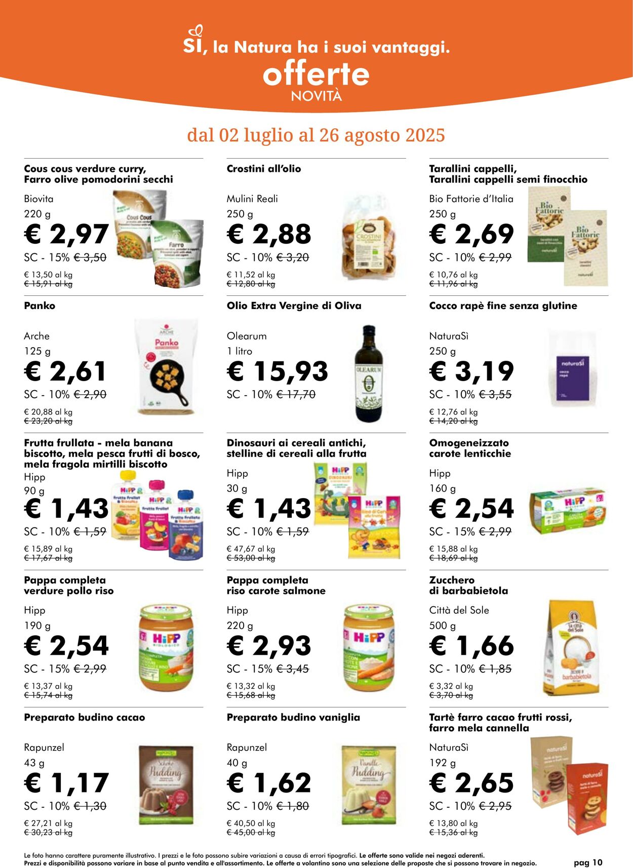 Volantino NaturaSì 01.08.2025 - 31.08.2025