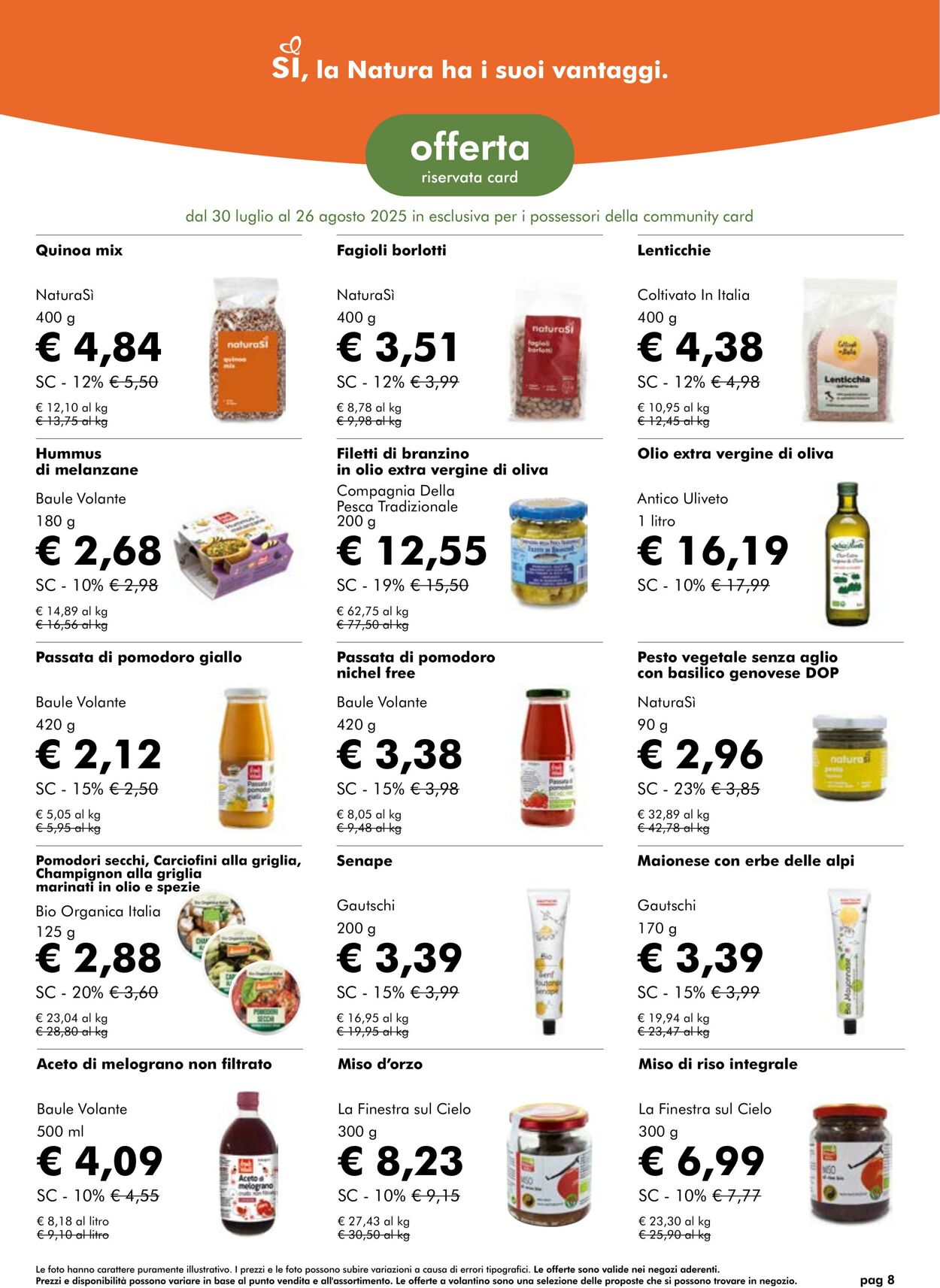Volantino NaturaSì 01.08.2025 - 31.08.2025