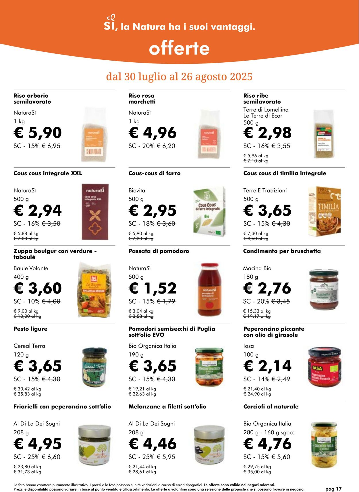 Volantino NaturaSì 01.08.2025 - 31.08.2025