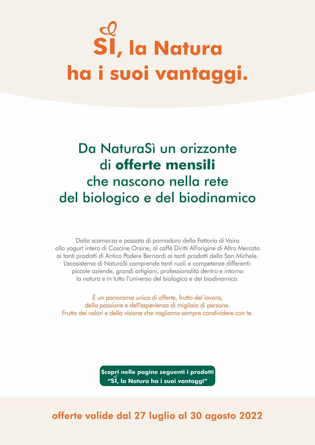 Volantino NaturaSì 27.07.2022 - 30.08.2022