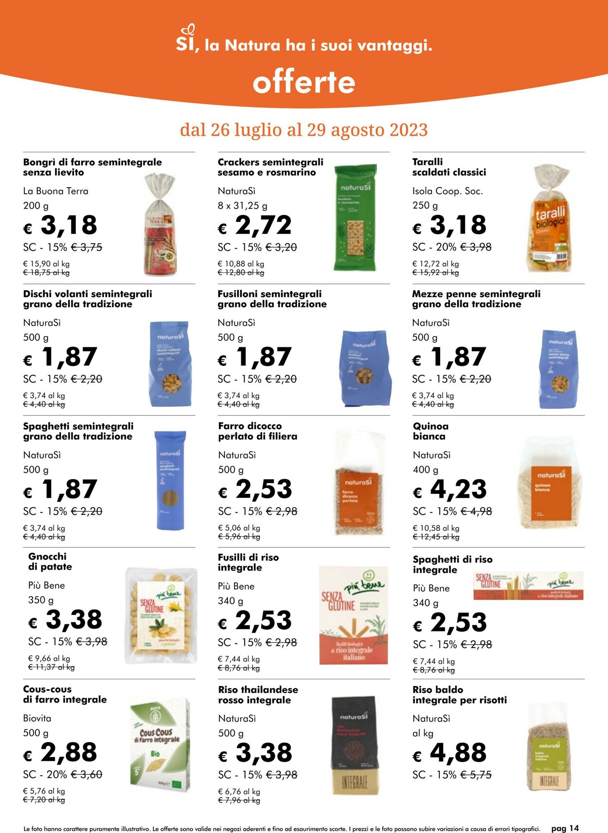 Volantino NaturaSì 01.08.2023 - 31.08.2023
