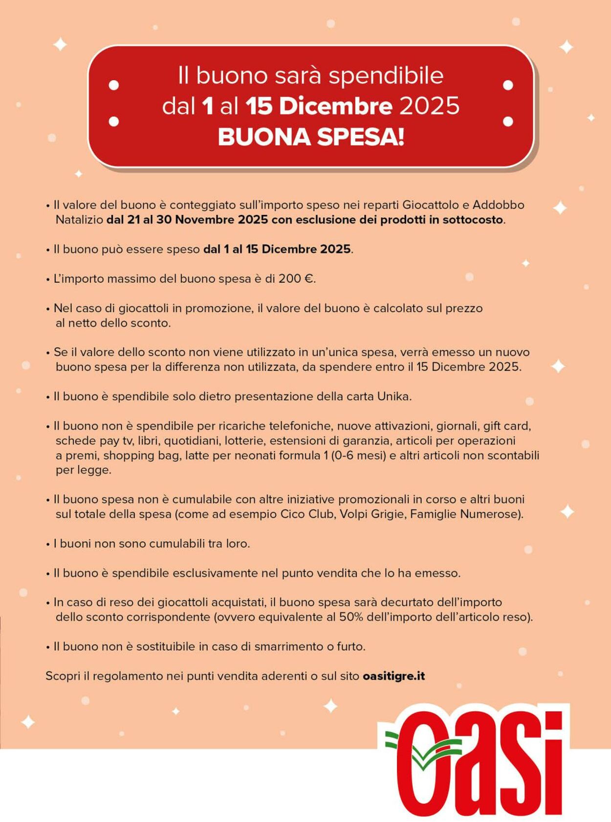 Volantino Oasi Tigre 26.11.2025 - 31.12.2025
