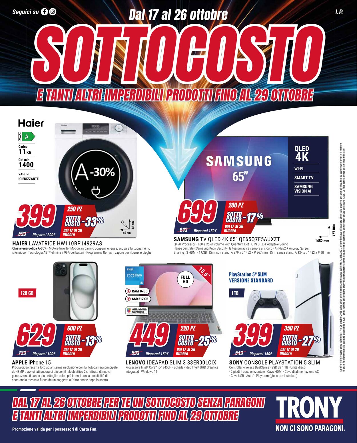 Volantino Trony 17.10.2025 - 29.10.2025