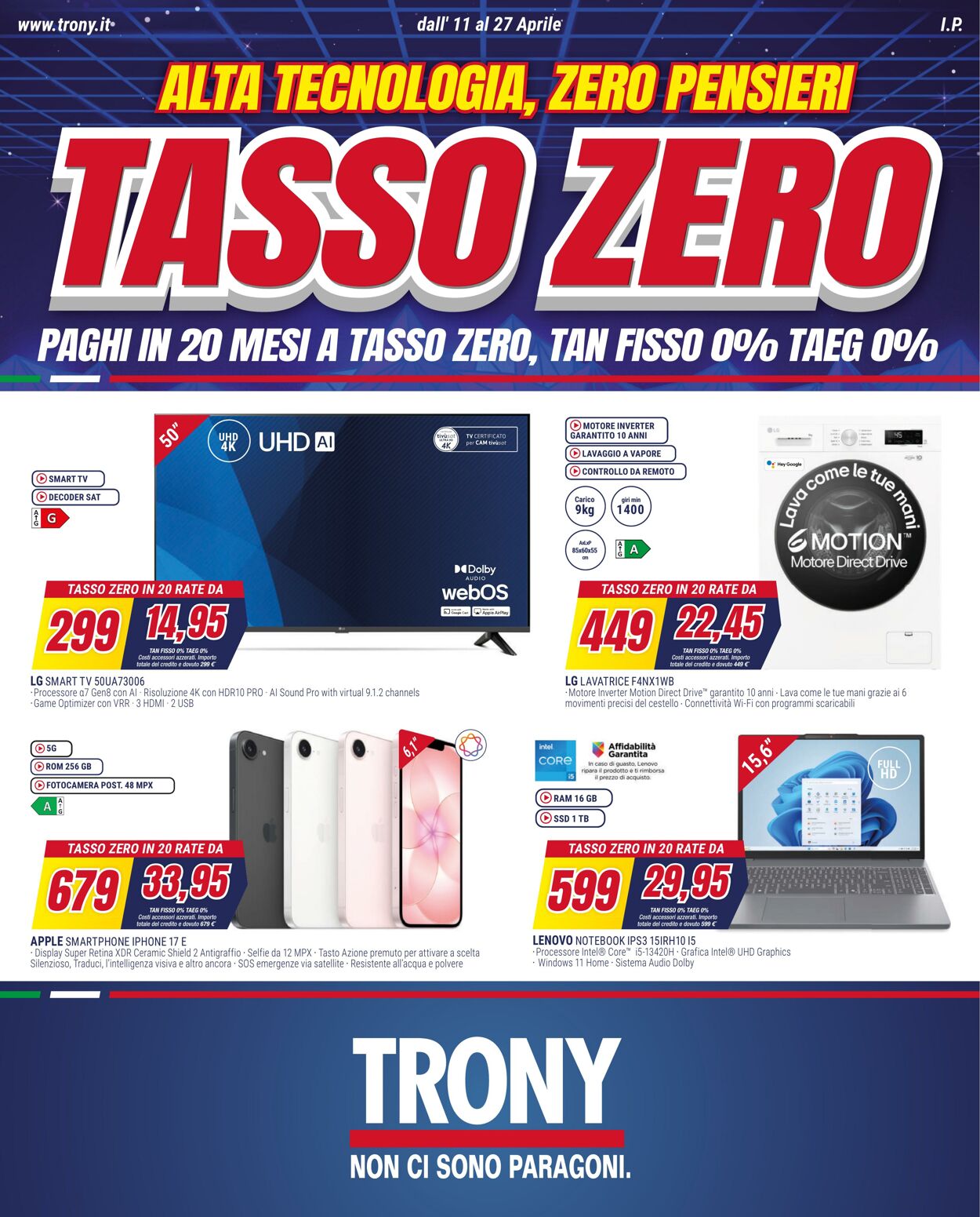 Volantino Trony 11.04.2026 - 19.04.2026