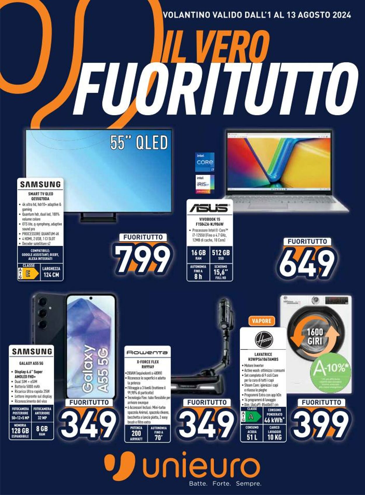 Volantino Unieuro 01.08.2024 - 13.08.2024