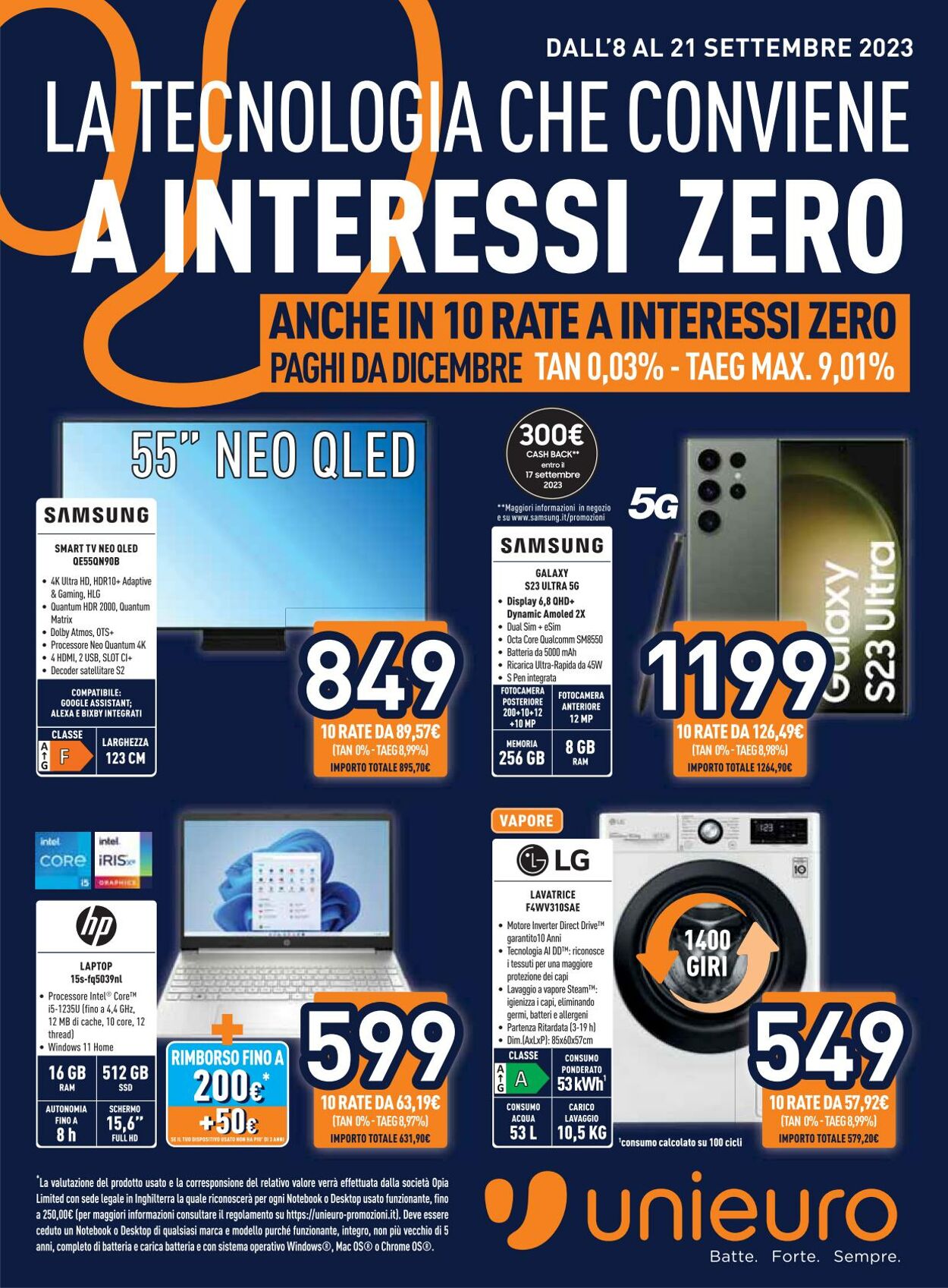 Volantino Unieuro 08.09.2023 - 21.09.2023