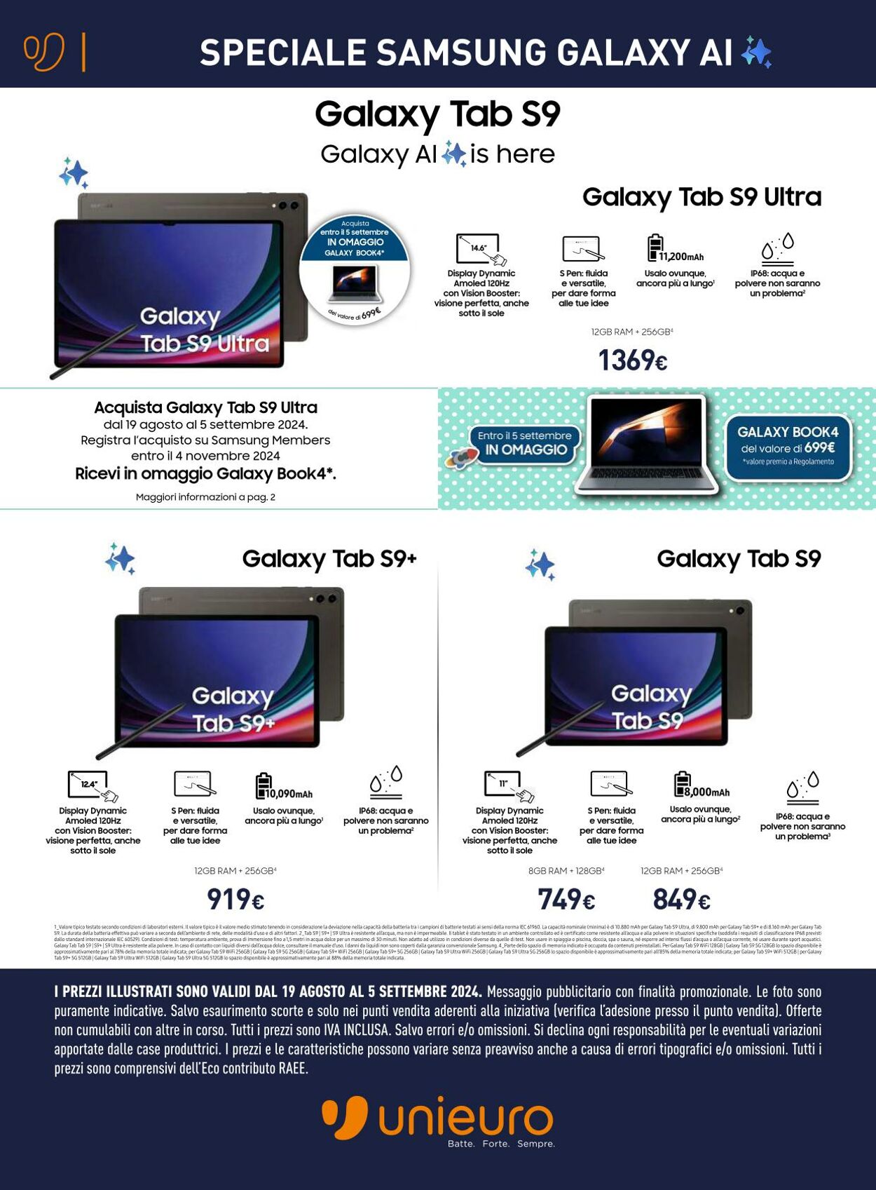 Volantino Unieuro 19.08.2024 - 05.09.2024