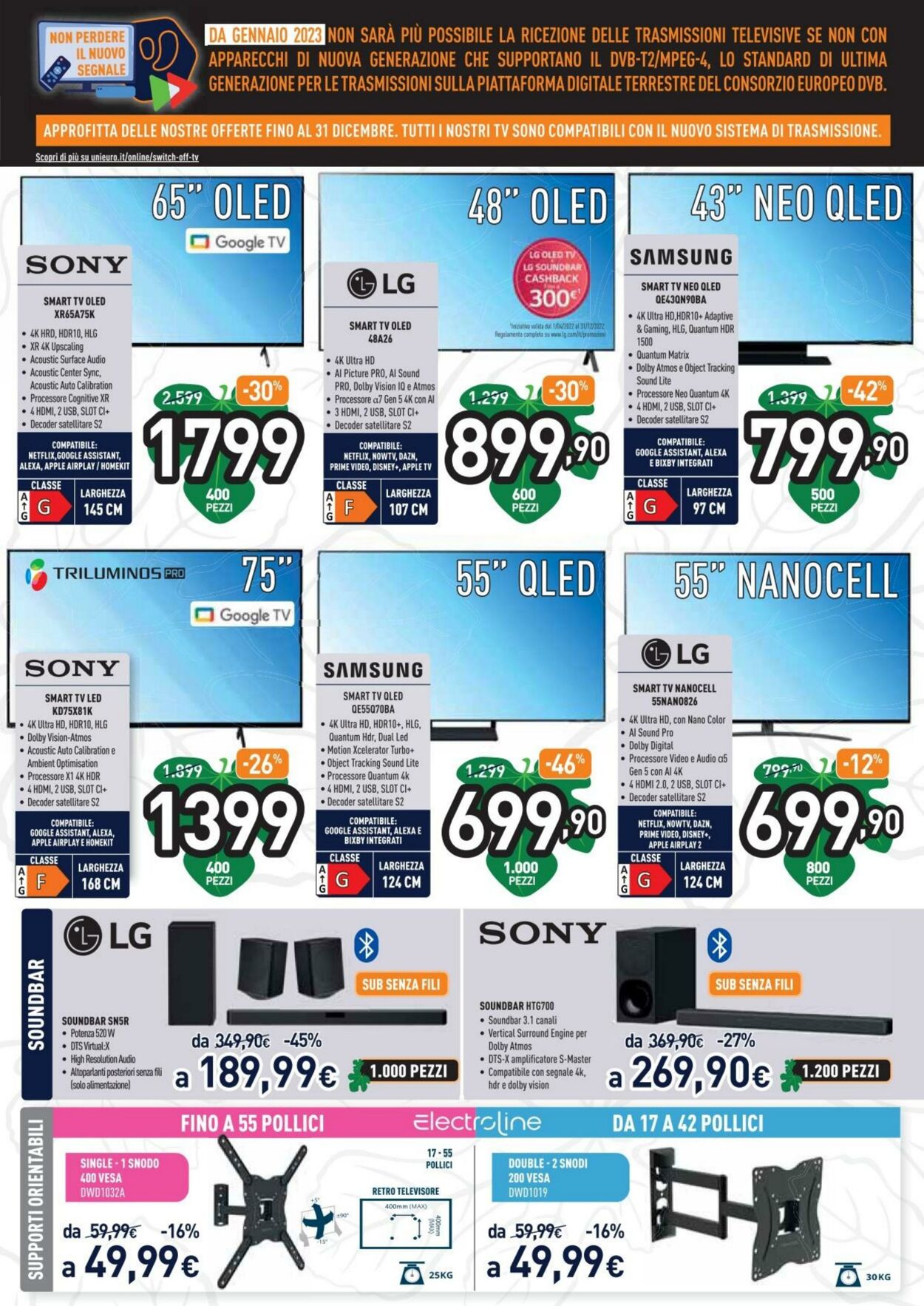 Unieuro Volantino Promozionale Black Friday 2023 Valido da 03.11 a